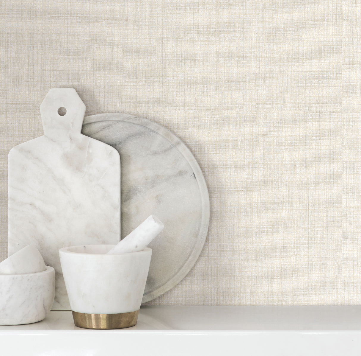 Beau Beige by Warner Faux Fabric Wallpaper – Brewster Home Fashions 4195-5303