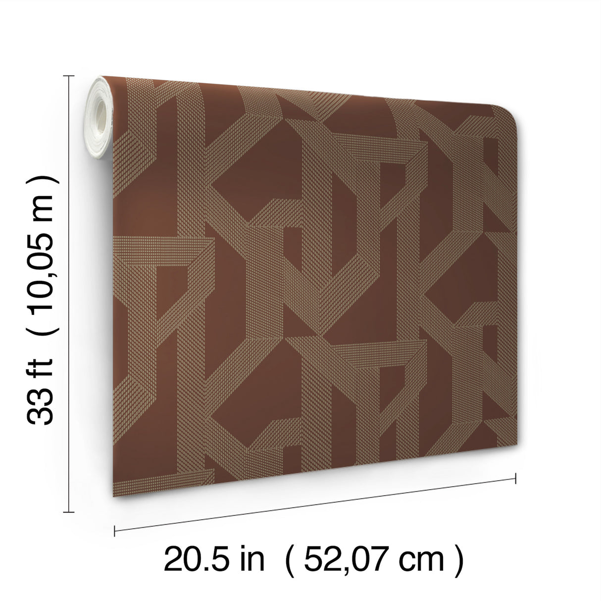 Franz Maroon by A-Street Prints Moderne Deco Metallic Abstract Geometric Non Woven Wallpaper - 4198-27804