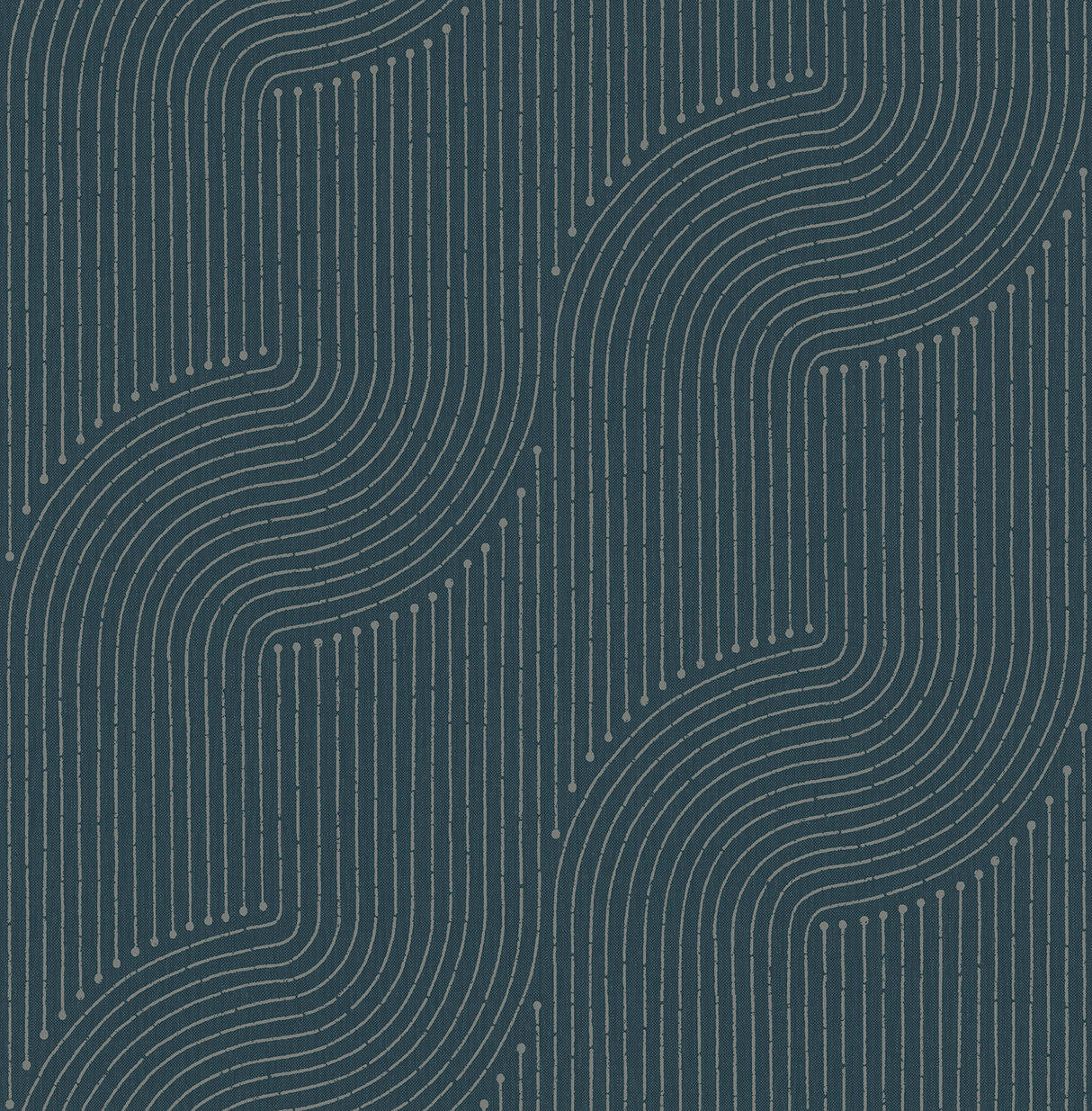 Braddock Teal Rhythmic Flow Wallpaper by A-Street Prints - Abstract geometric wave lines in beige on a teal non woven wallpaper, SKU 4198-27806