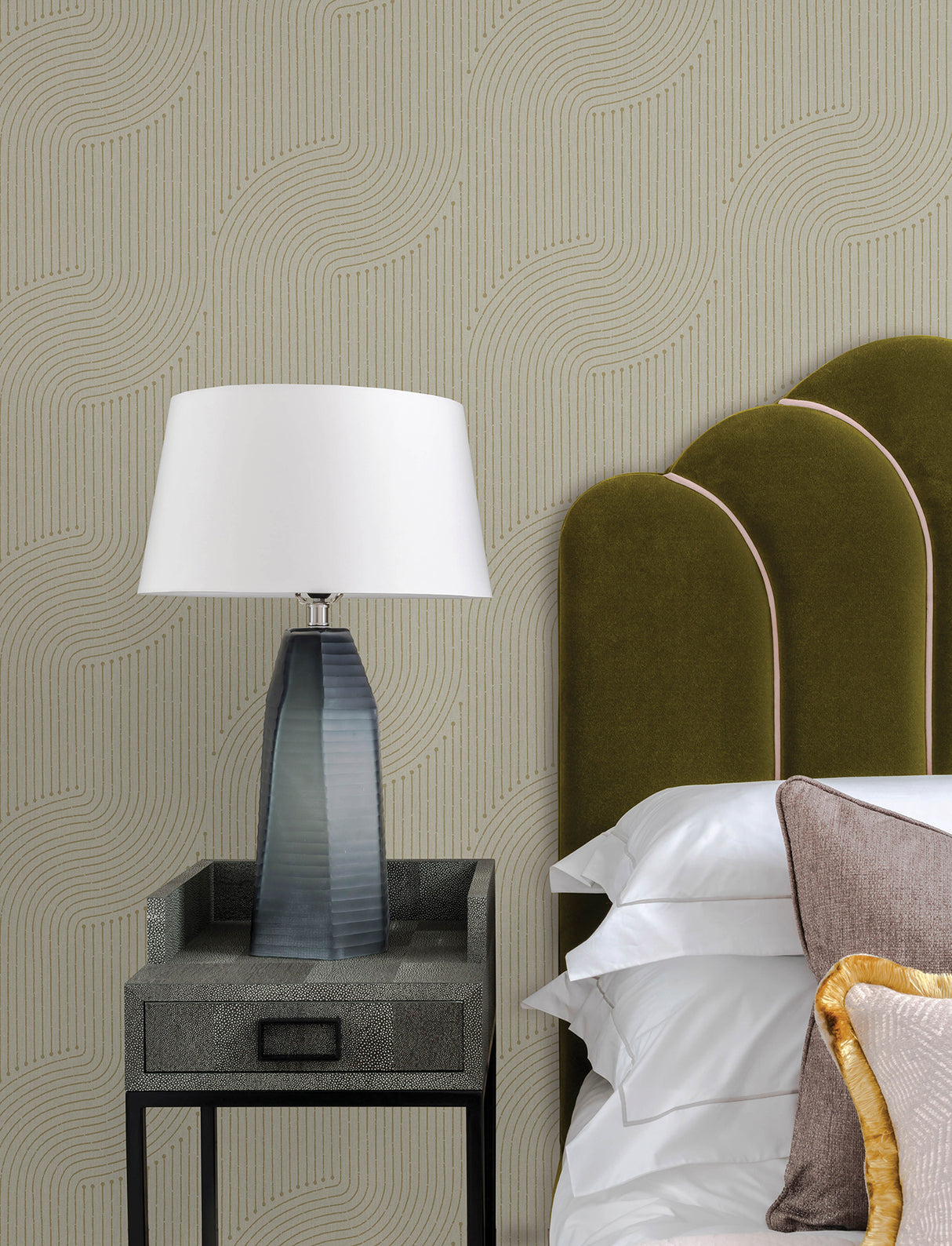 Braddock Gold Rhythmic Flow Wallpaper by A-Street Prints Modern Abstract Geometric Metallic Gold Non Woven Unpasted Strippable Wallpaper - 4198-27809