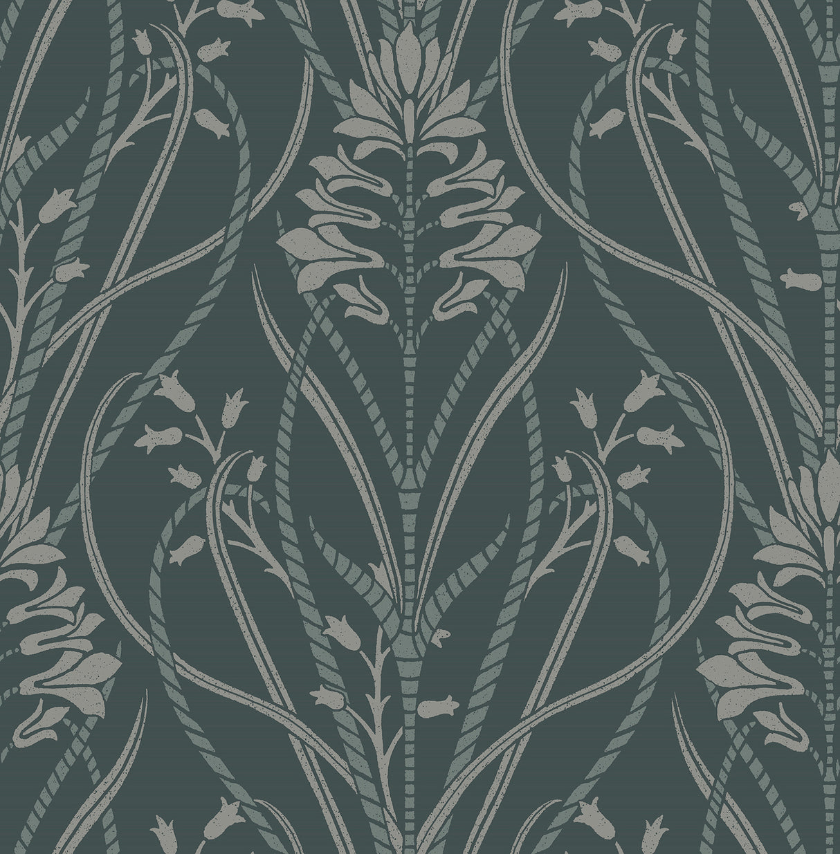 Rosalind Teal Iris Damask Wallpaper by A-Street Prints - 4198-27820