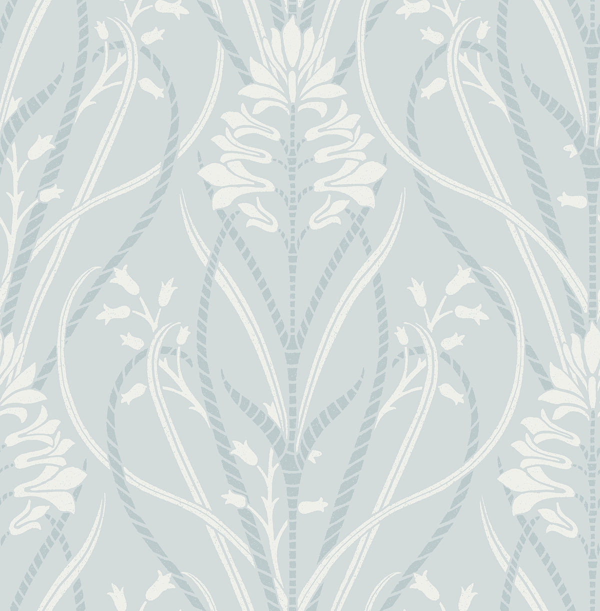 Rosalind Sky Blue Iris Damask Wallpaper by A-Street Prints