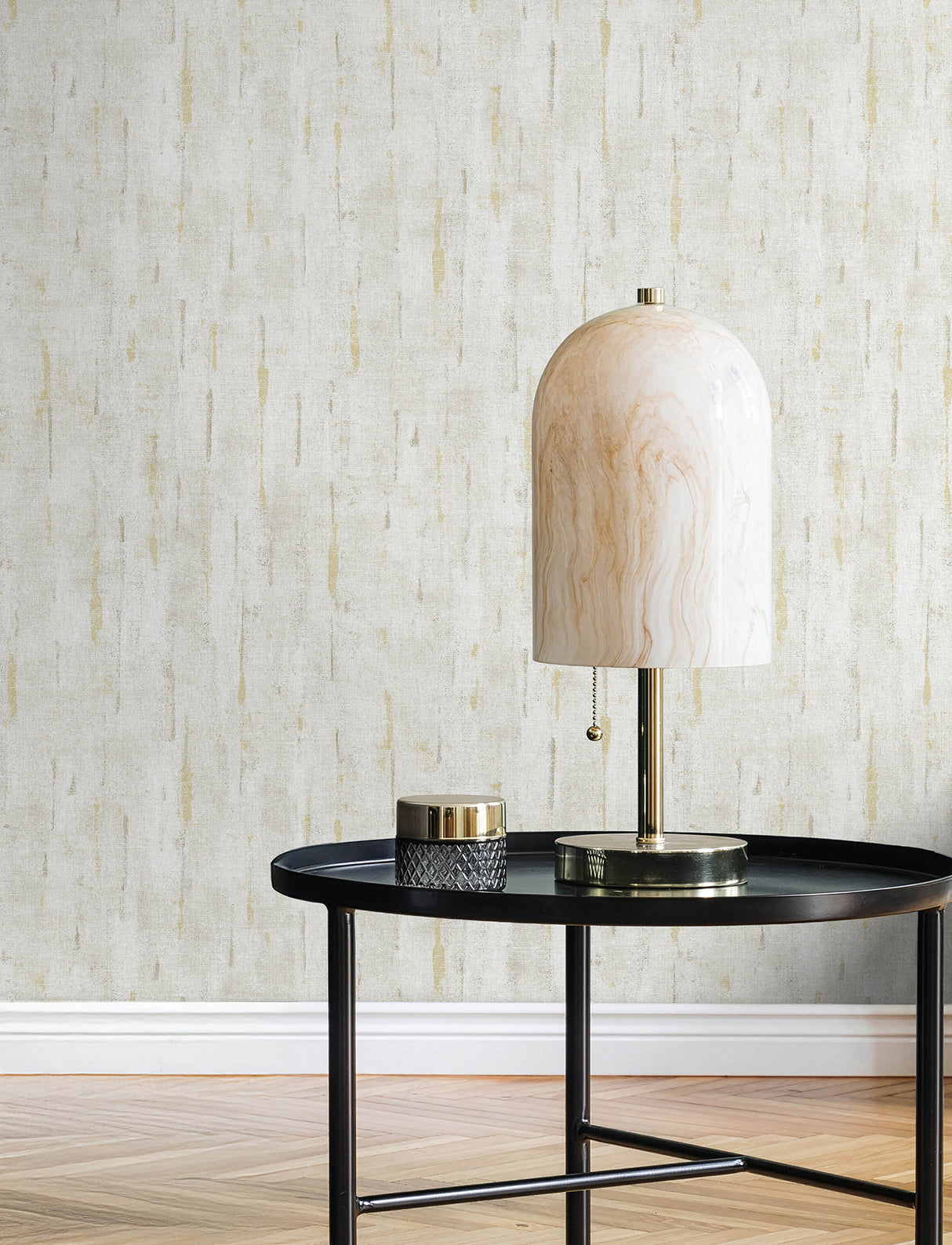 Minna Dove Distressed Fabric Textured Non Woven Wallpaper with Metallic Gold Accents Moderne Deco by A-Street Prints - 4198-27839