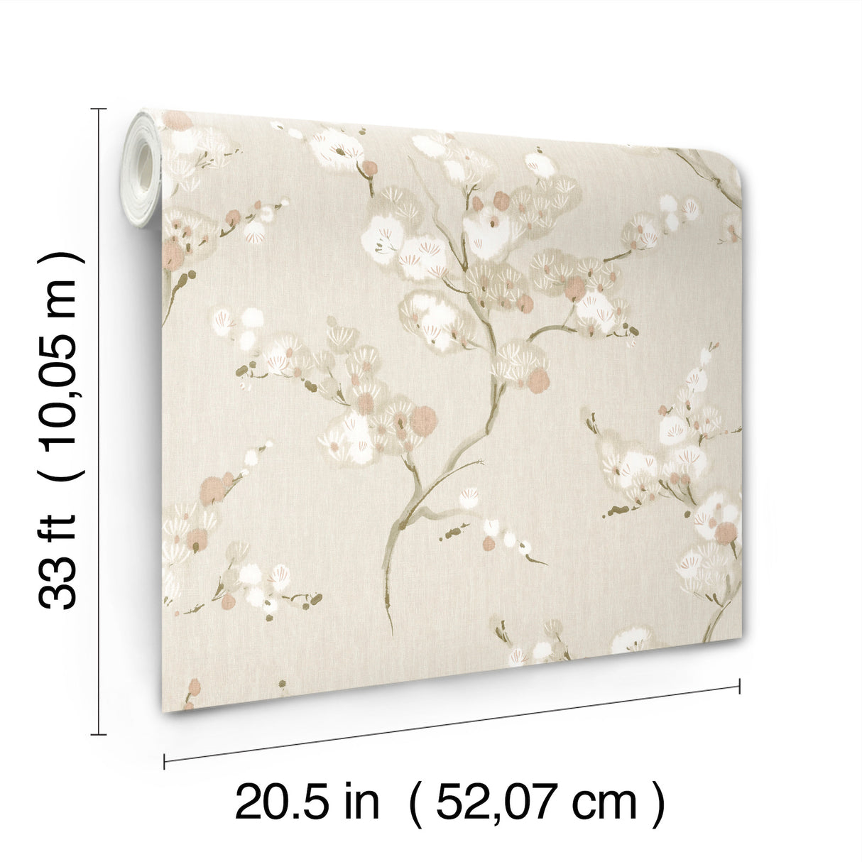 Bliss Rose Blossom in Rose by A-Street Prints Modern Botanical Blossom Branch Non Woven Unpasted Wallpaper Moderne Deco Collection - 4198-27845