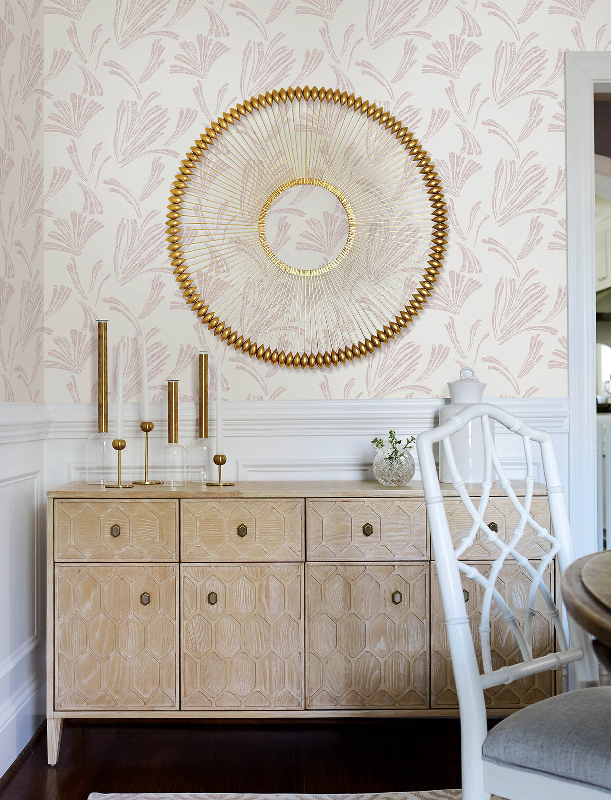 Ermine Blush Organic Abstract Metallic Non Woven Paste the Wall Wallpaper by A-Street Prints Moderne Deco Collection - 4198-83471