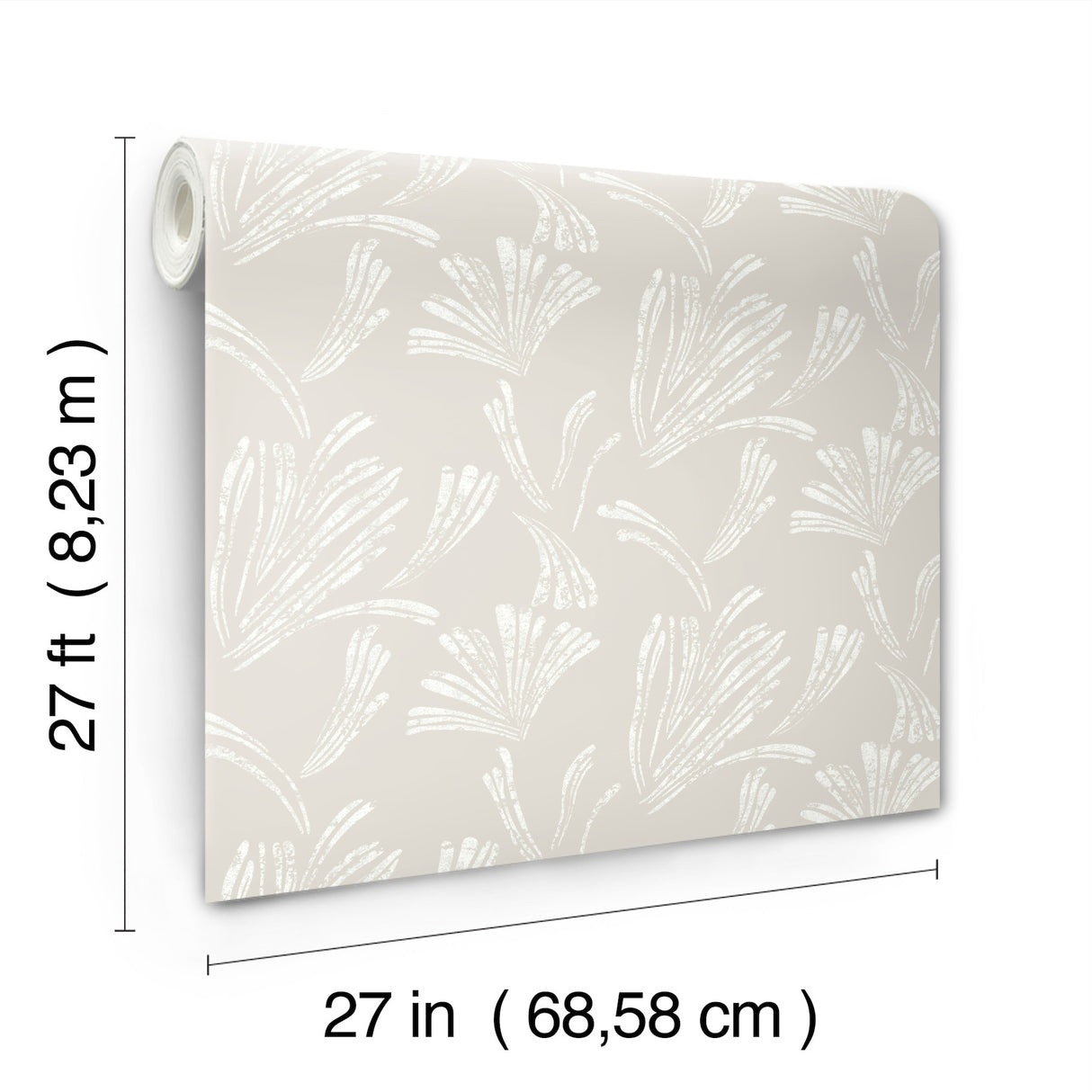 Ermine Dove Abstract Wallpaper by A-Street Prints Modern Organic Fan Motif Non Woven - A-Street Prints 4198-83472
