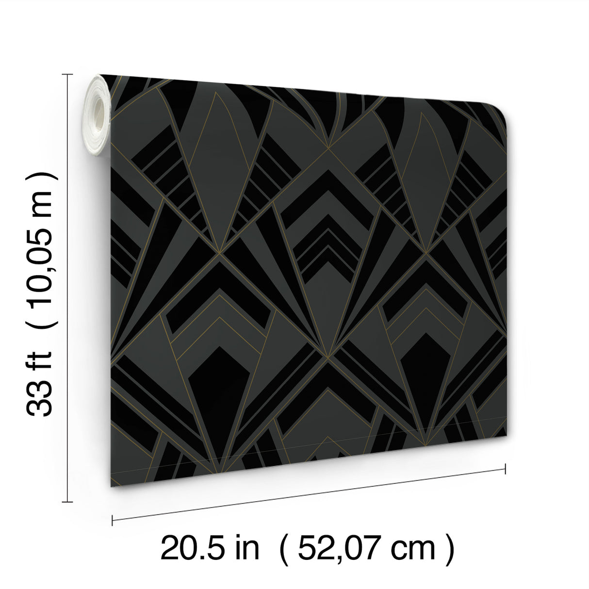 Allenby Black Flocked Wallpaper by A-Street Prints Glamorous Art Deco Diamond Geometric Non Woven Moderne Deco Collection - 4198-87401