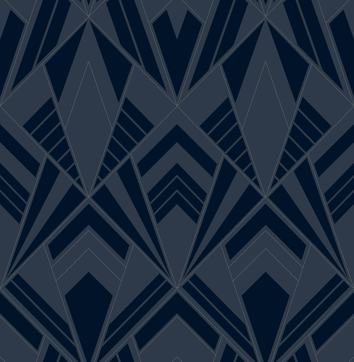 Allenby Indigo Flocked Geometric Wallpaper by A-Street Prints