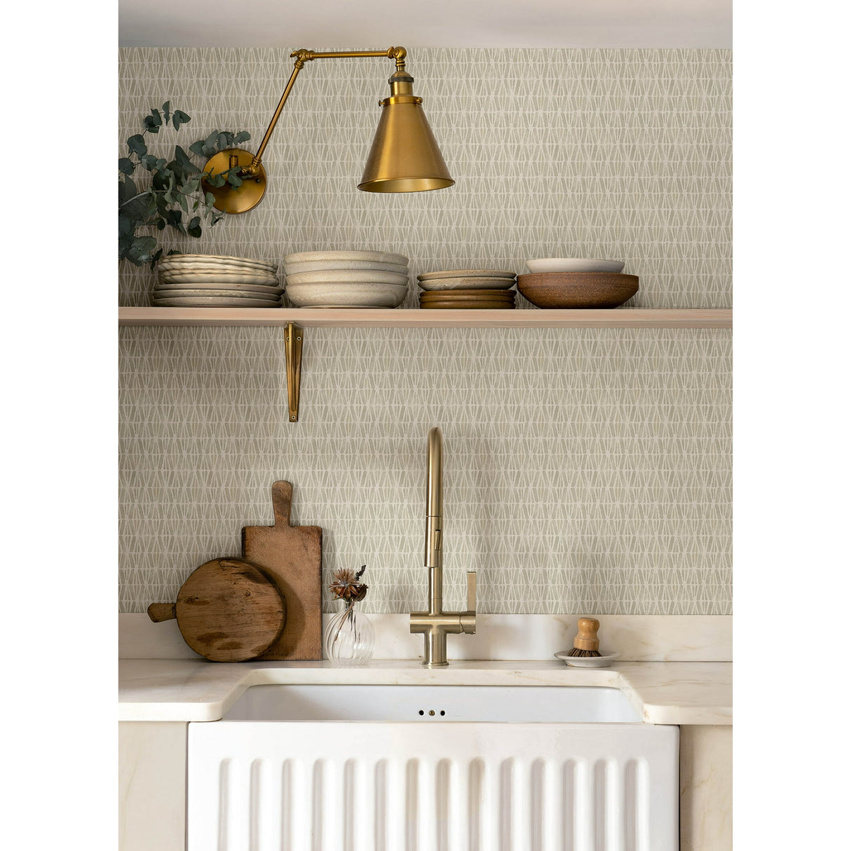 Nabi Neutral Geometric Wallpaper by Chesapeake Textured Geometric Sidewall- Brewster Home Fashions 4148-27465