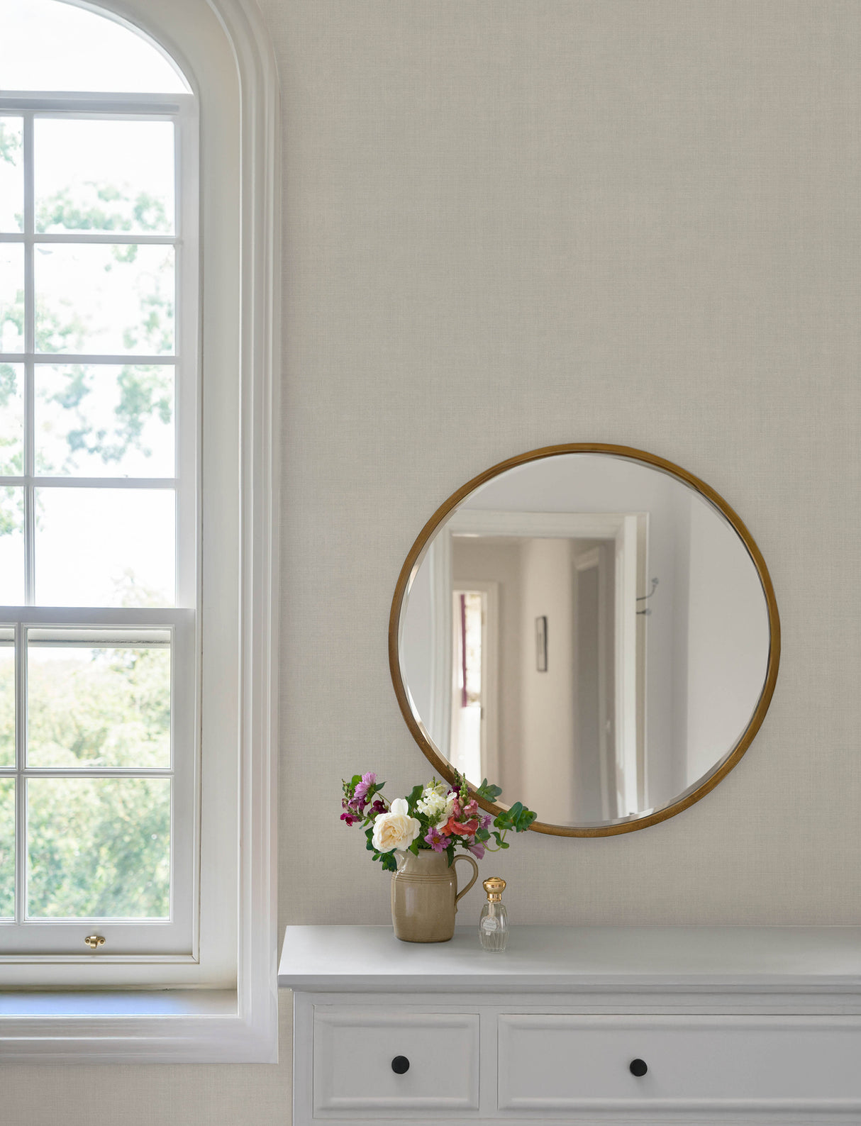 Midolin Ash Non Woven Texture Wallpaper by A-Street Prints Savanna Collection Transitional Linen Look Sidewall 4201-16017
