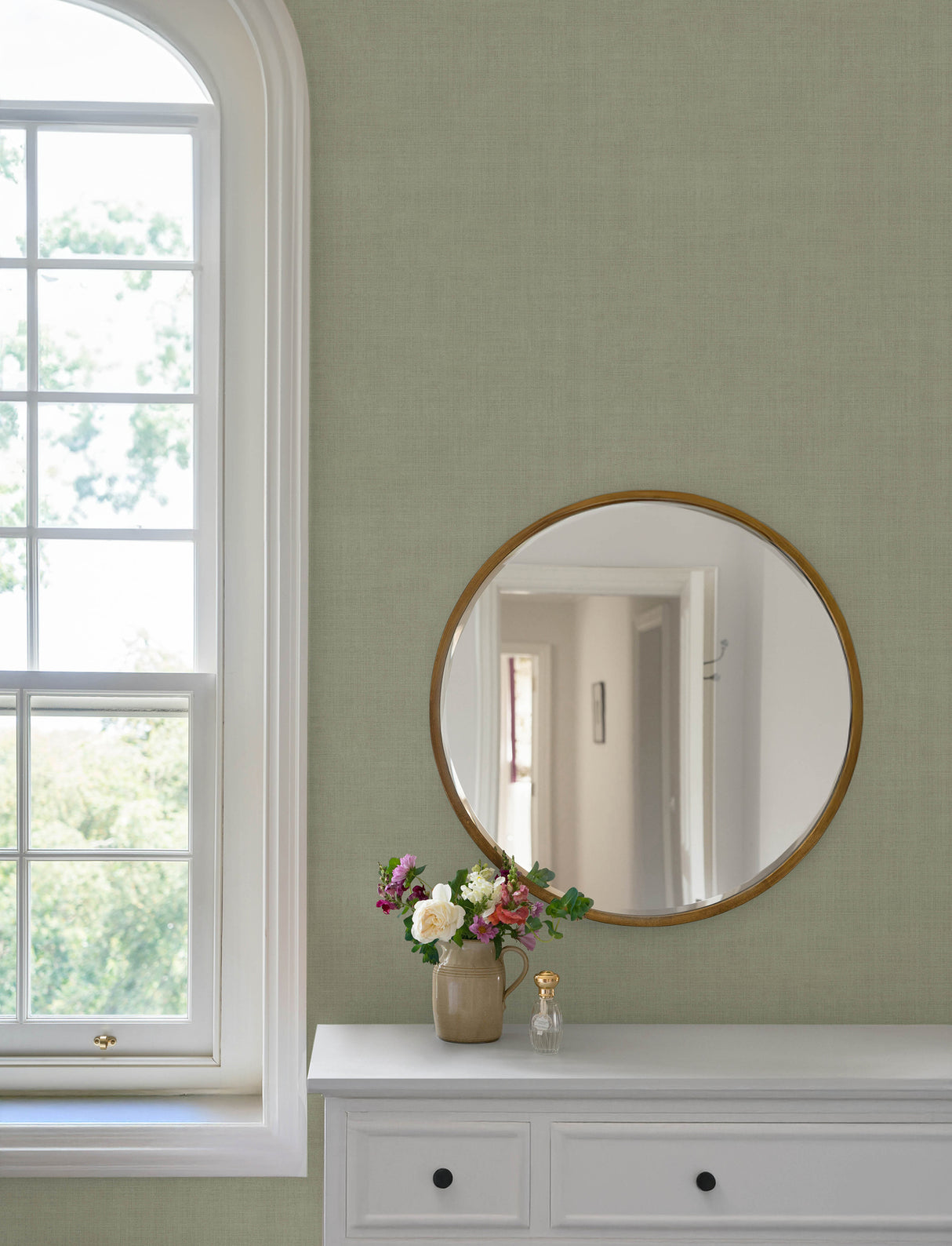 Midolin Pewter by A-Street Prints Subtle Raised Ink Linen Texture Transitional Non Woven Wallpaper Savanna Collection - 4201-16022