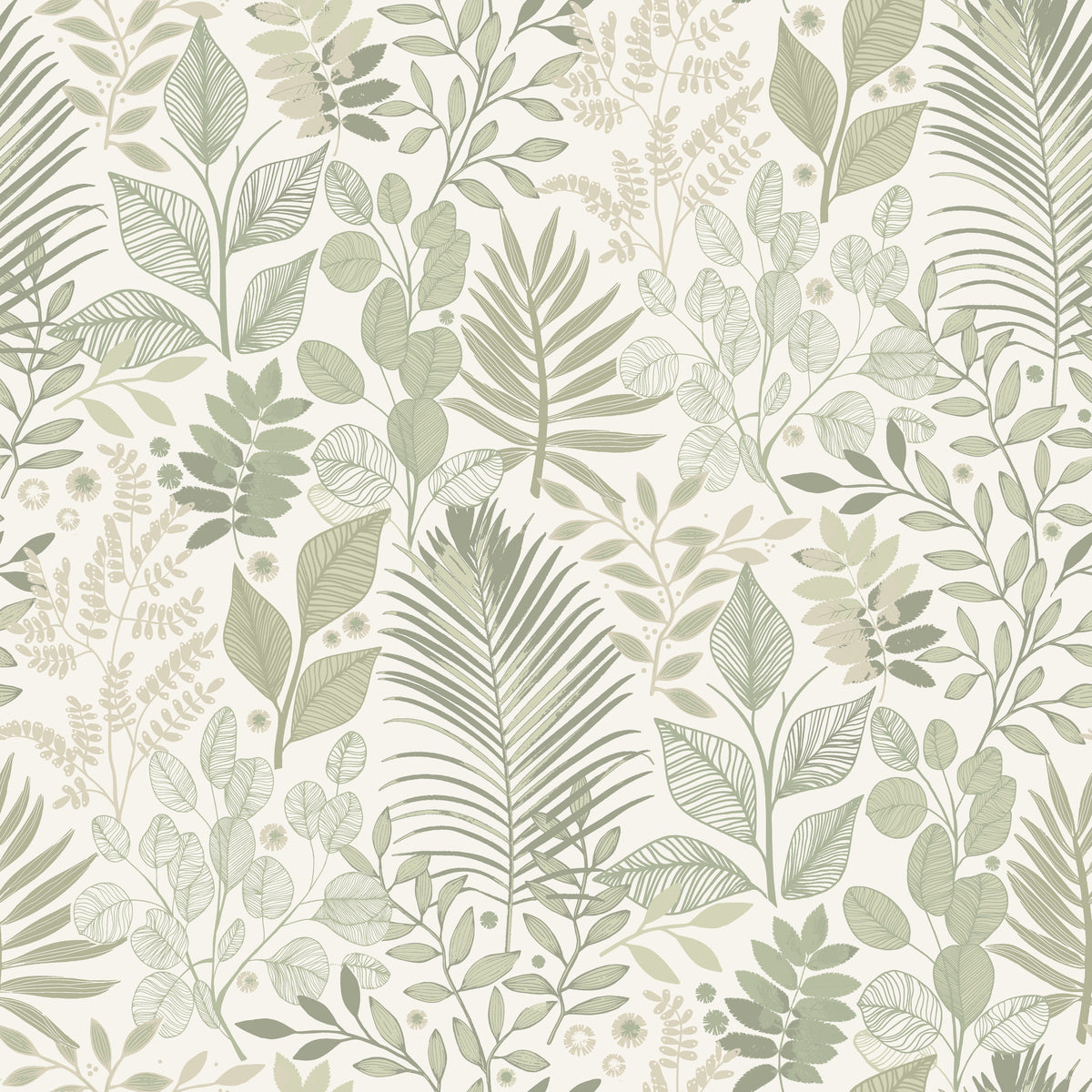 Ängslycka Green Forest Botanicals Wallpaper by A-Street Prints - 4201-20102
