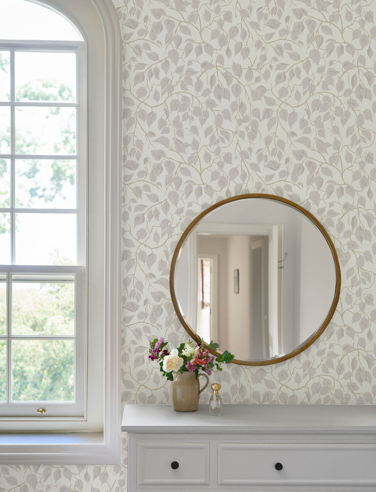 Hangbjork Dove by A-Street Prints Scandinavian Botanical Vine Wallpaper - A-Street Prints 4201-20106
