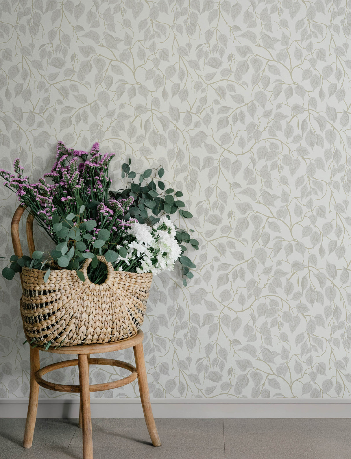 Hangbjork Dove by A-Street Prints Scandinavian Botanical Vine Wallpaper - A-Street Prints 4201-20106