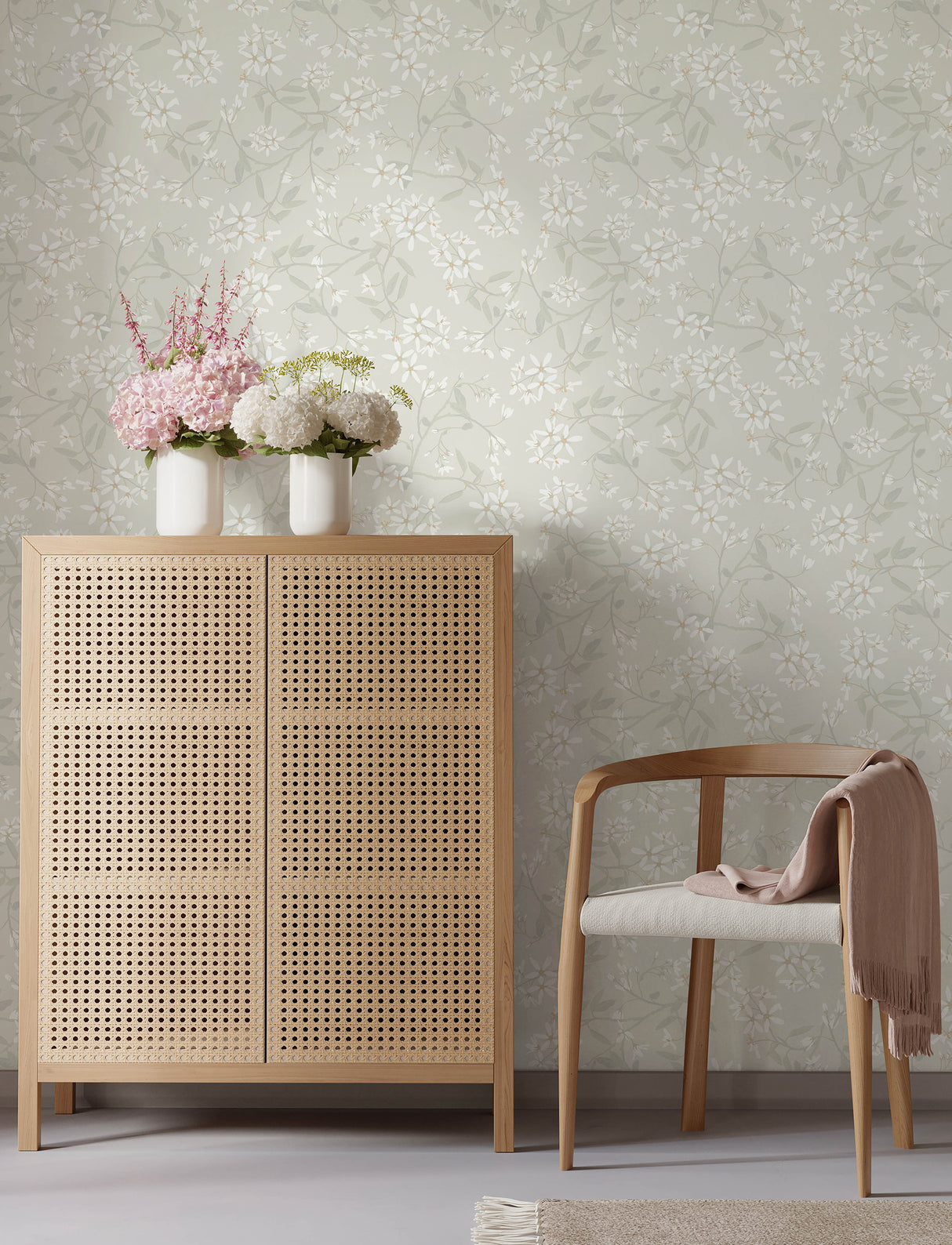 Paradis Dove Bouquet Toss by A-Street Prints Farmhouse Botanical Floral Non Woven Unpasted Strippable Washable Wallpaper Roll - 4201-20110