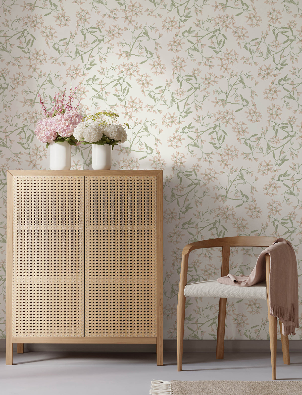 Paradis Blush Bouquet Toss Wallpaper by A-Street Prints Farmhouse Botanical Blush Pink Floral Non Woven Unpasted Wallpaper - 4201-20111