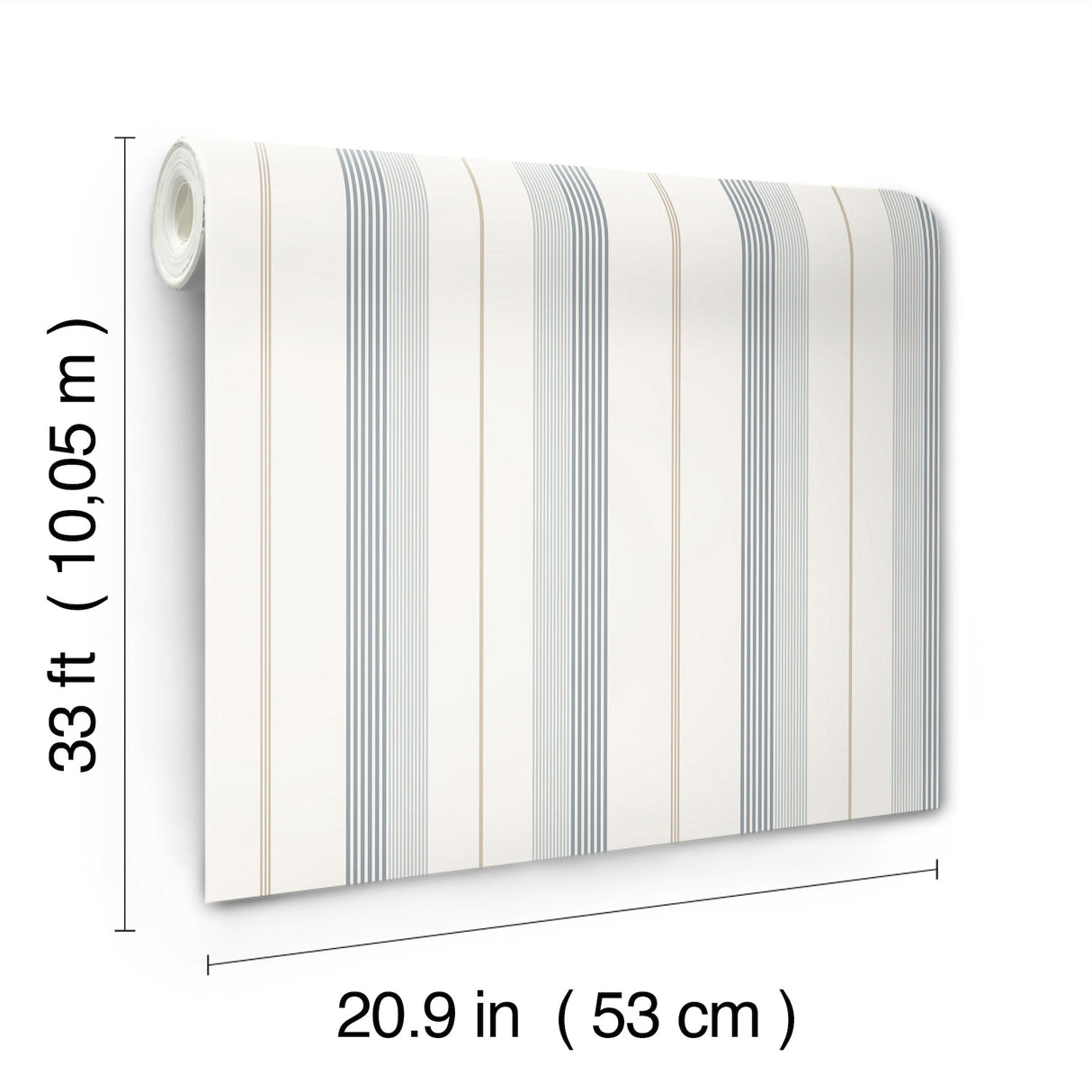 Herrgård Light Blue Stripe by A-Street Prints Traditional Multi-Width Pinstripe Wallpaper Savanna Collection - 4201-20119