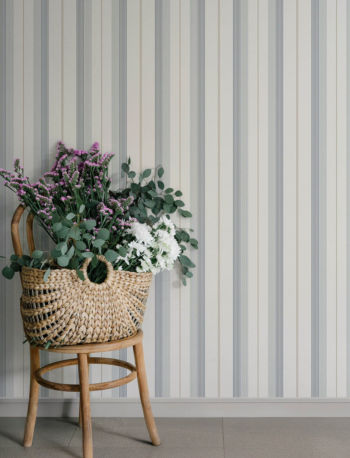 Herrgård Light Blue Stripe by A-Street Prints Traditional Multi-Width Pinstripe Wallpaper Savanna Collection - 4201-20119