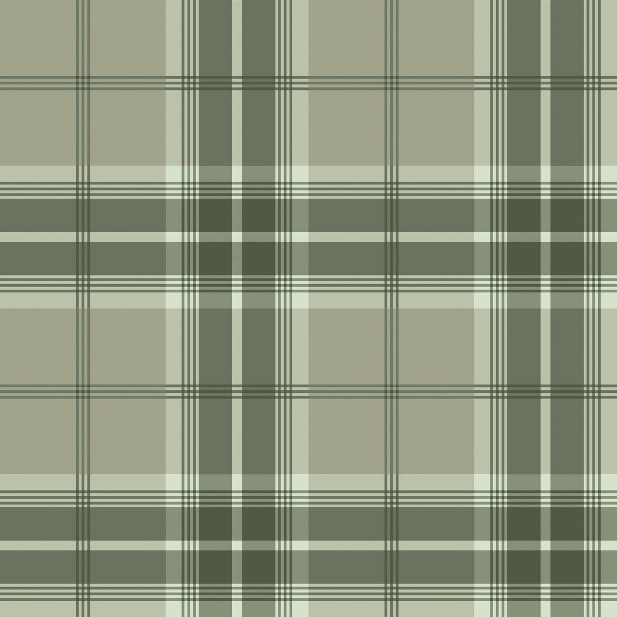 Emma Evergreen Plaid Wallpaper in Rich Green, Taupe and White by A-Street Prints - 4201-20131