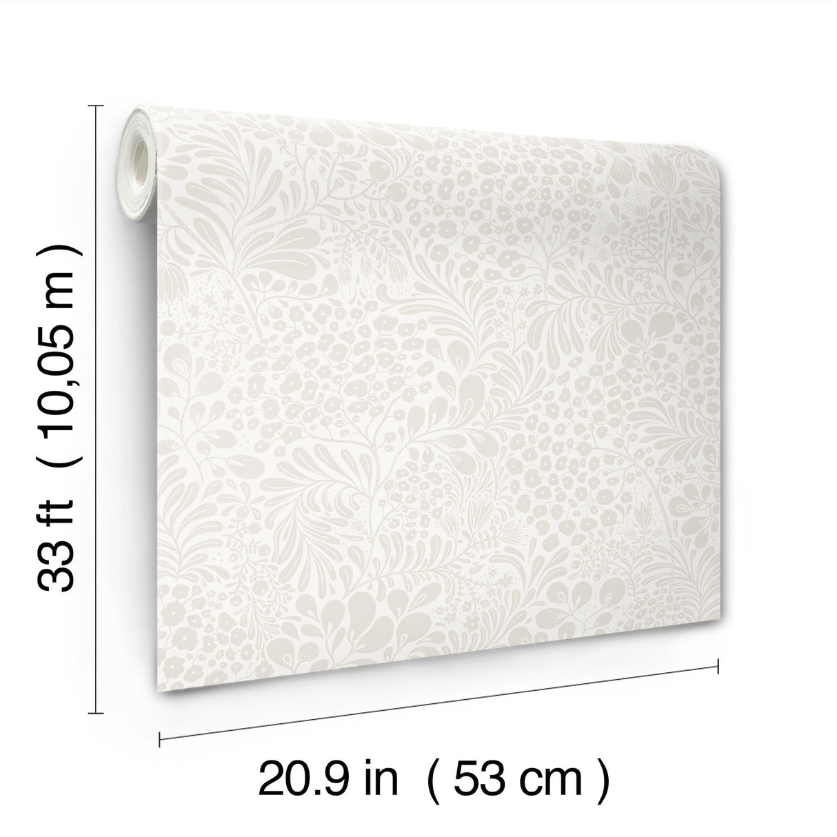 Siv Dove by A-Street Prints Scandinavian Botanical Unpasted Non Woven Washable and Strippable Floral Wallpaper Roll - 4201-48001