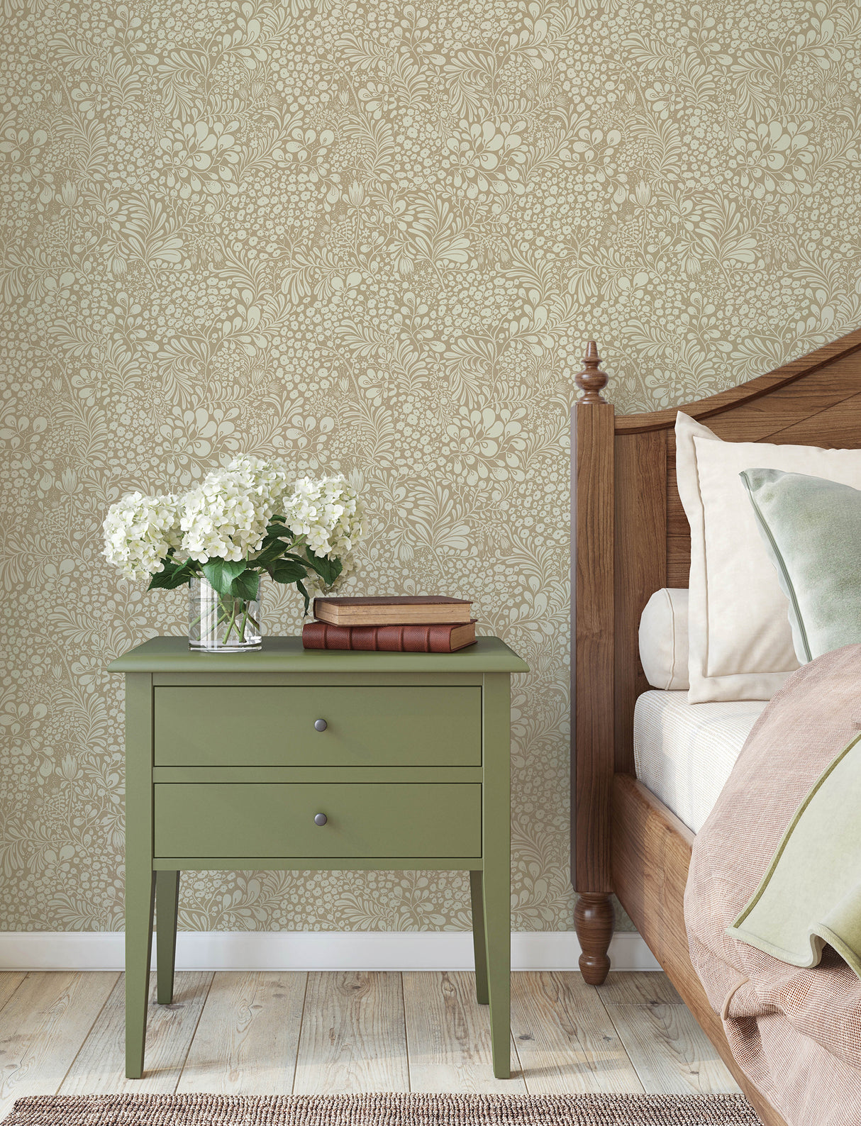Siv Chestnut by A-Street Prints Scandinavian Botanical Non Woven Unpasted Wallpaper, 20.9 in x 33 ft, Covers 57.5 sq ft - 4201-48002