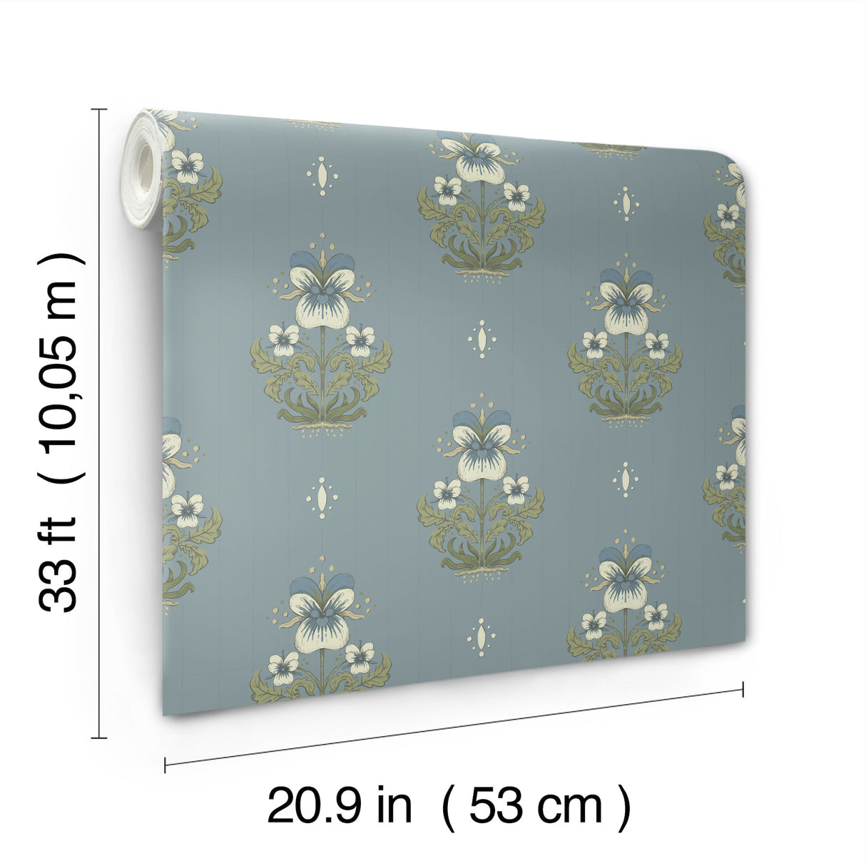 Gullvie Light Blue Pansies by A-Street Prints Scandinavian Botanical Non Woven Wallpaper from the Savanna Collection - 4201-48008
