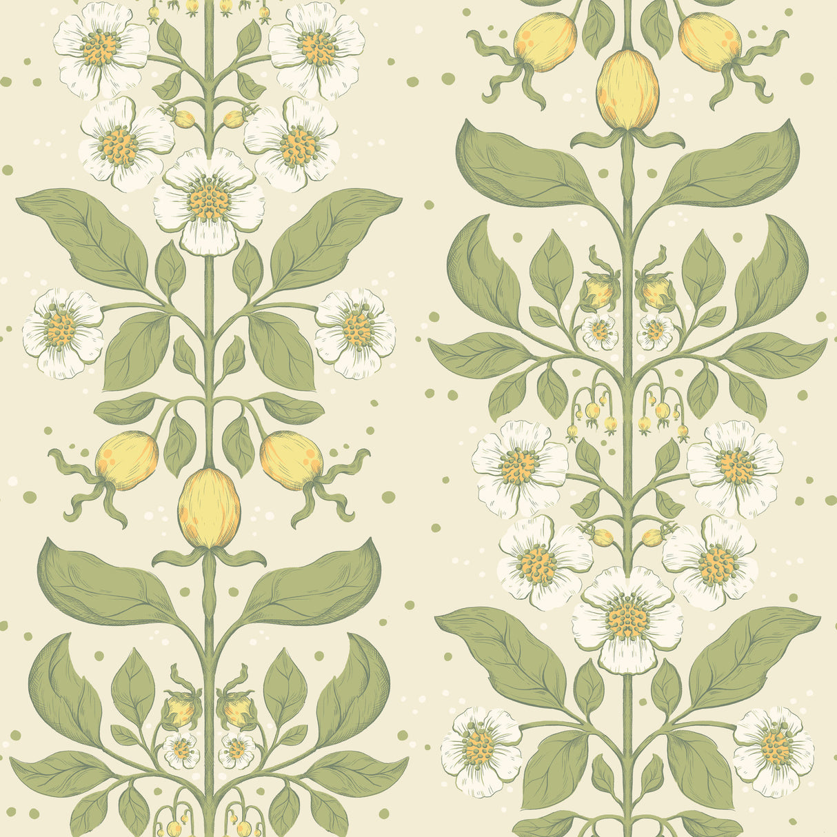 Rosa Green Floral Columns Wallpaper by A-Street Prints - 4201-48010