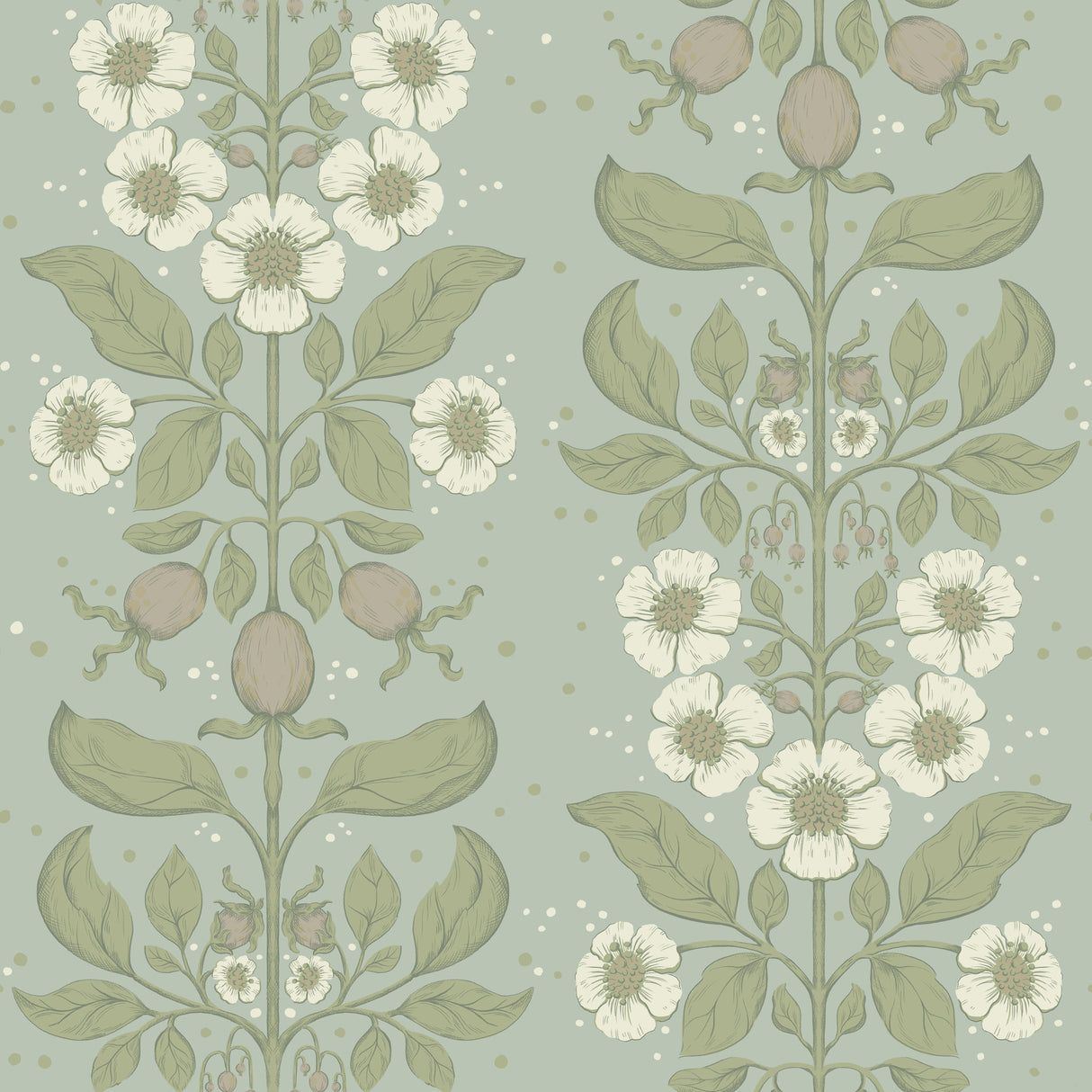 Rosa Sky Blue Floral Columns Wallpaper by A-Street Prints - 4201-48011