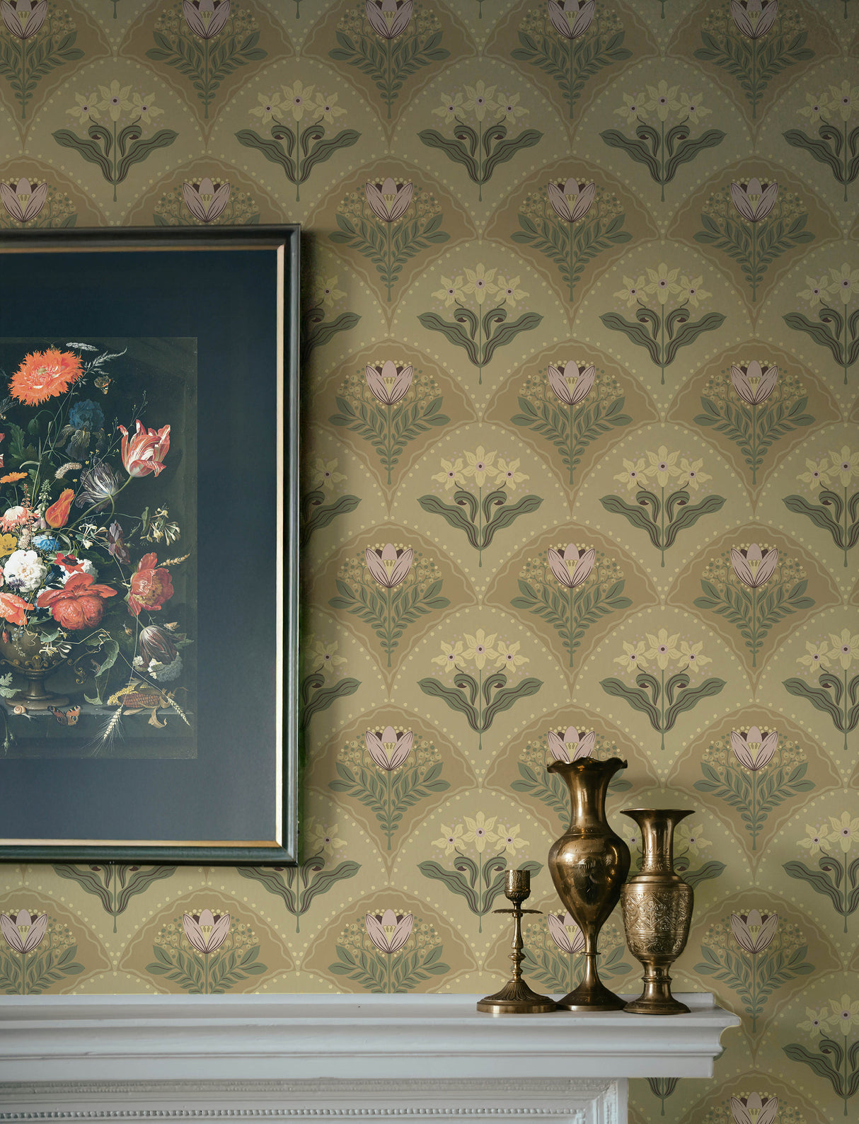 Maj Light Brown Scandinavian Botanical Floral Damask Non Woven Unpasted Wallpaper by A-Street Prints from the Savanna Collection - 4201-48015