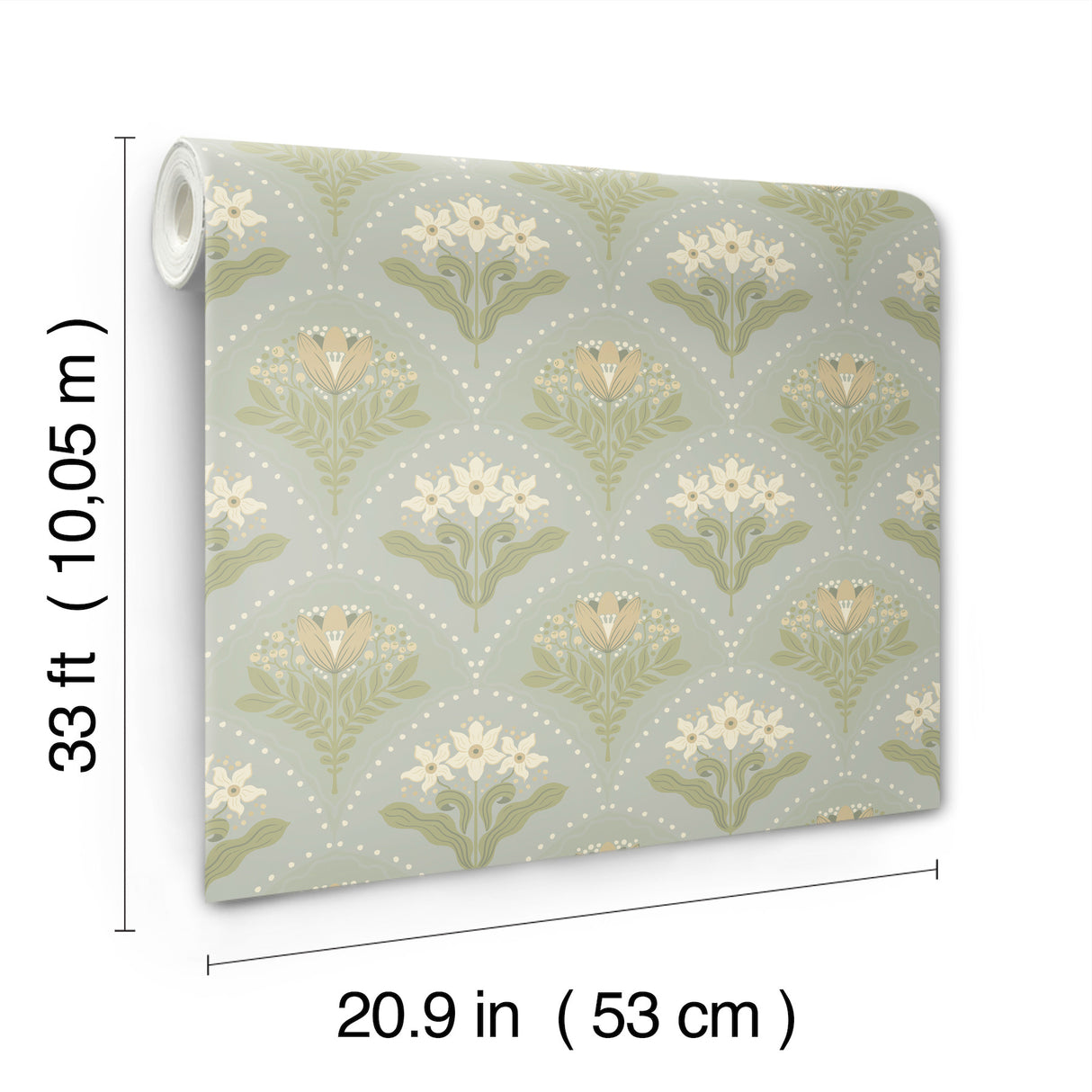 Maj Sky Blue Floral Damask Wallpaper by A-Street Prints Savanna Collection Scandinavian Botanical Non Woven Unpasted Wallpaper - 4201-48016