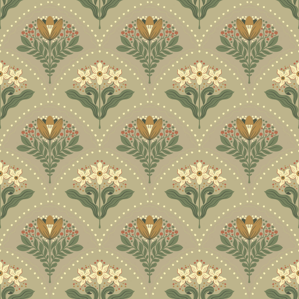 Maj Taupe Floral Damask Wallpaper by A-Street Prints - 4201-48017
