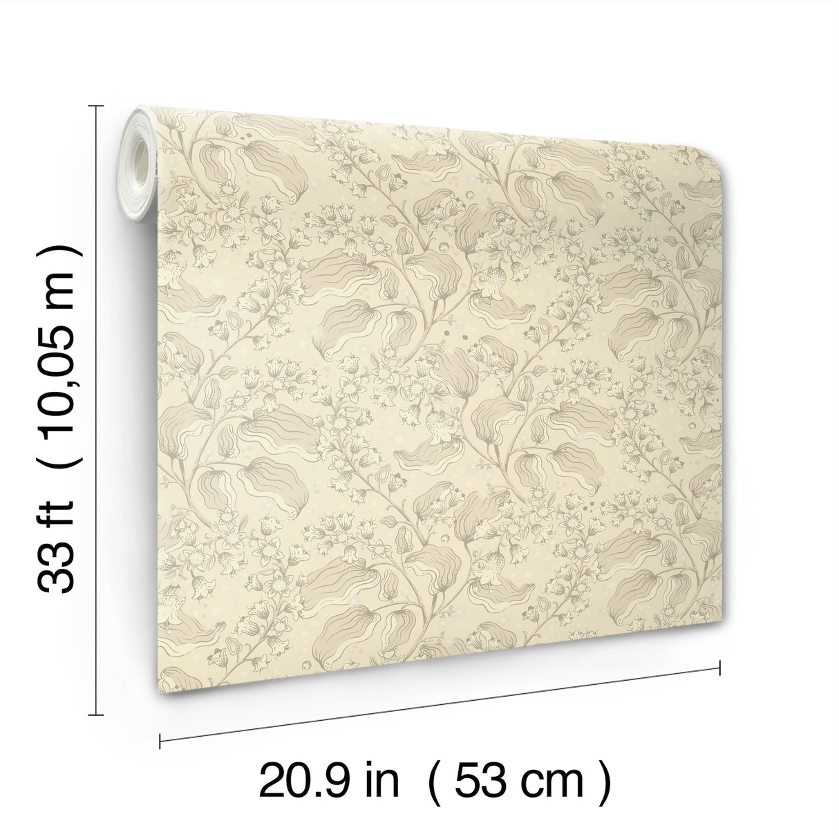 Syren Khaki Dainty Floral Botanical Non Woven Unpasted Strippable Wallpaper by A-Street Prints Savanna Collection - 4201-48024
