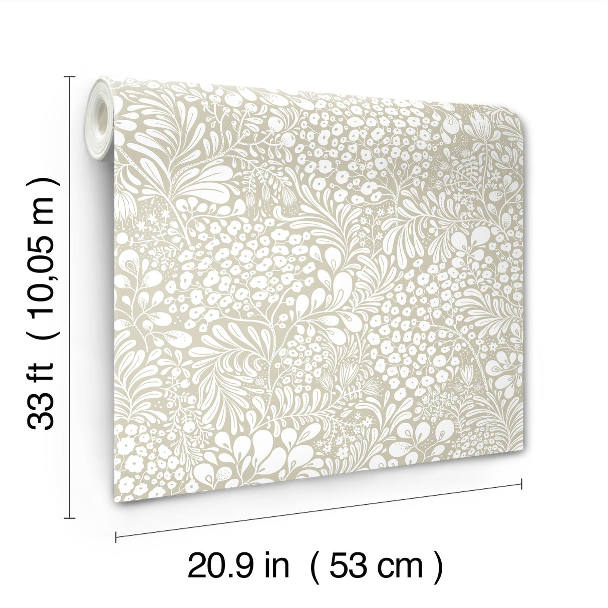 Siv Dark Grey by A-Street Prints Scandinavian Botanical Wildflower and Leaf Non Woven Washable Strippable Wallpaper - 4201-65131