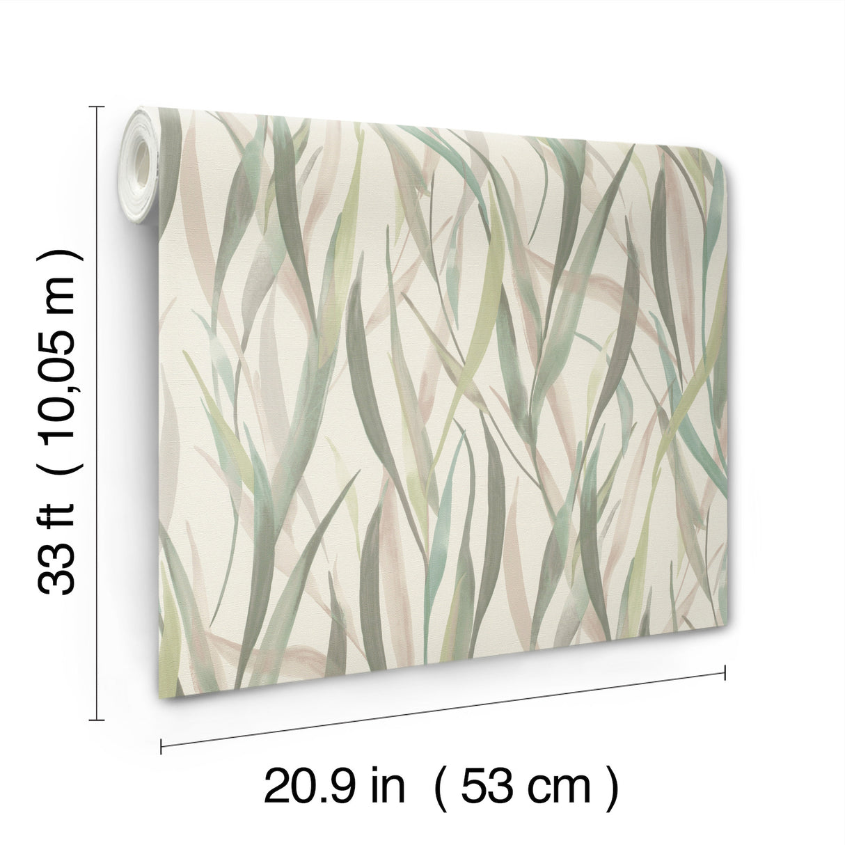 Willoughby Green Fronds Wallpaper in Green by A-Street Prints Springhill Botanical Traditional Vinyl Non Woven Sidewall - 4202-330212