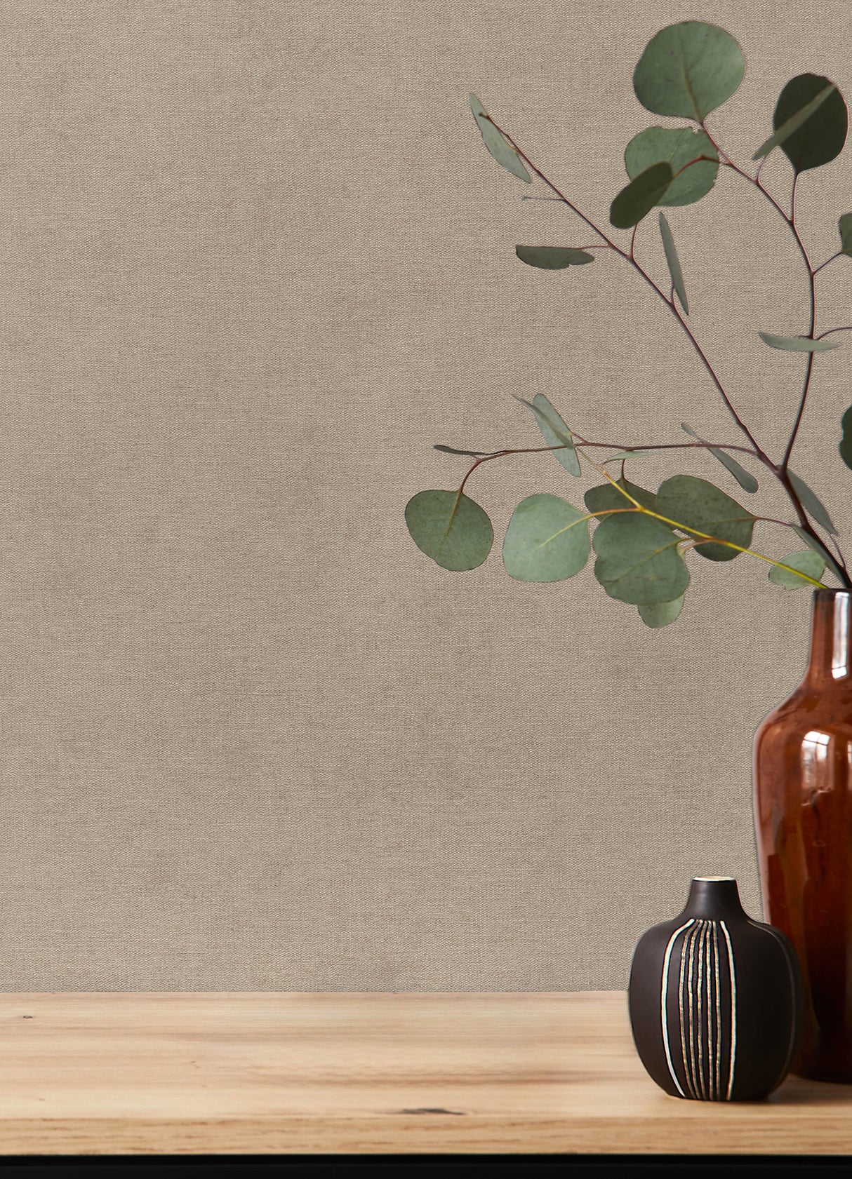 Cullen Light Brown Faux Linen Solid Textured Unpasted Vinyl on Non Woven Backing Transitional Wallpaper by A-Street Prints Springhill - 4202-408164