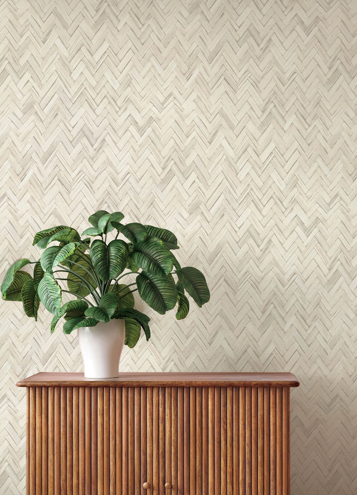 Ellery Coastal Herringbone Unpasted Vinyl on Non Woven Backing Wallpaper in Beige and Taupe Tones by A-Street Prints Springhill - 4202-410372