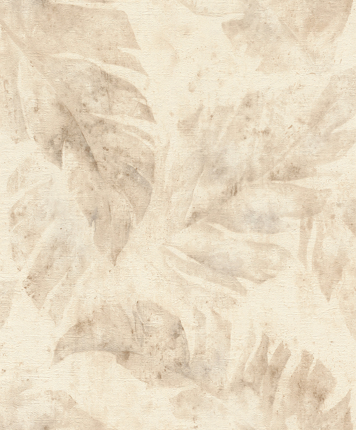 Sanne Beige Palm Wallpaper in beige by A-Street Prints featuring a watercolor tropical palm leaf pattern in beige, taupe, and cream tones