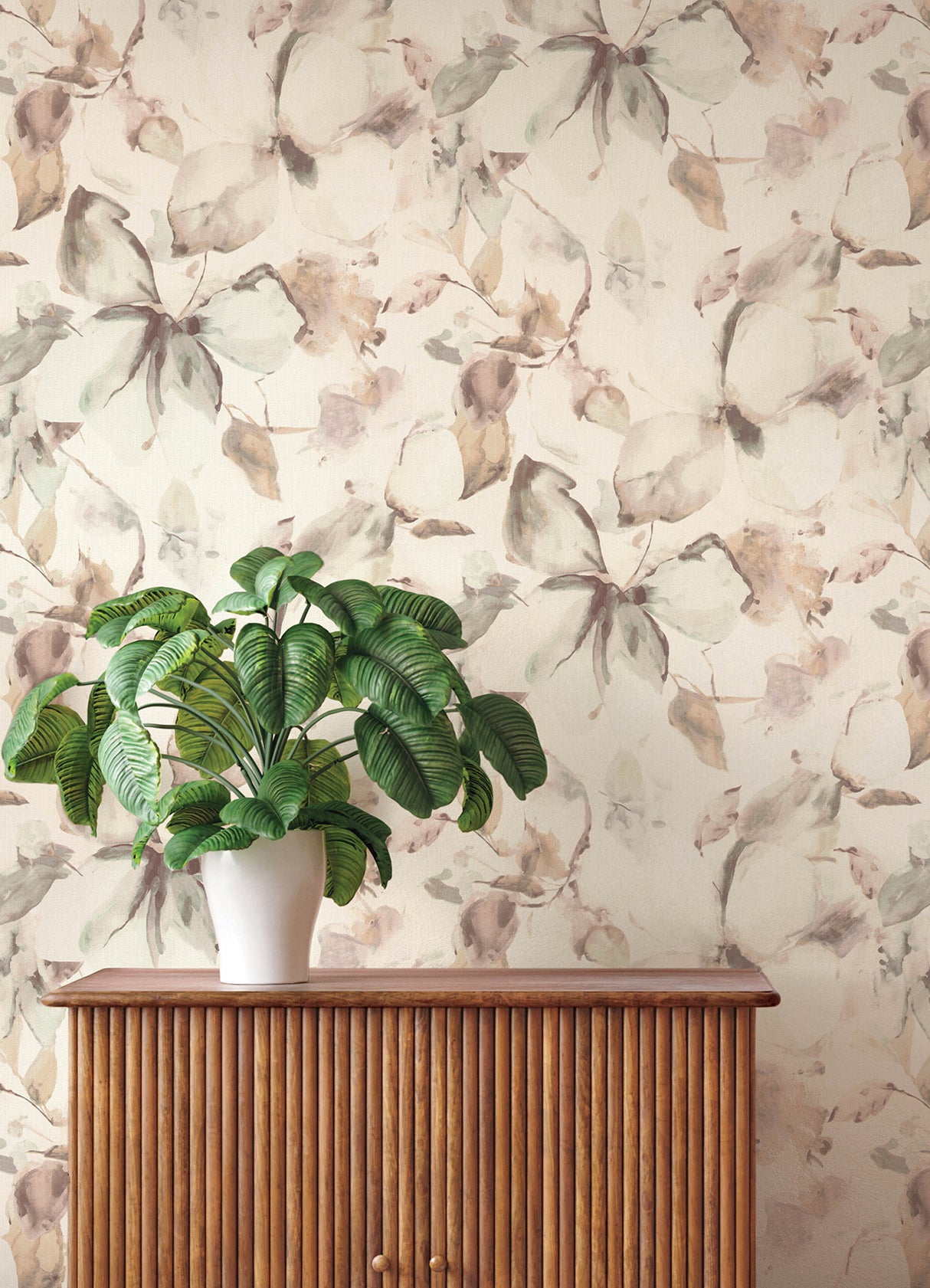 Liliana Neutral Large-Scale Watercolor Floral Wallpaper by A-Street Prints Unpasted Vinyl Non-Woven Modern Springhill - 4202-481235