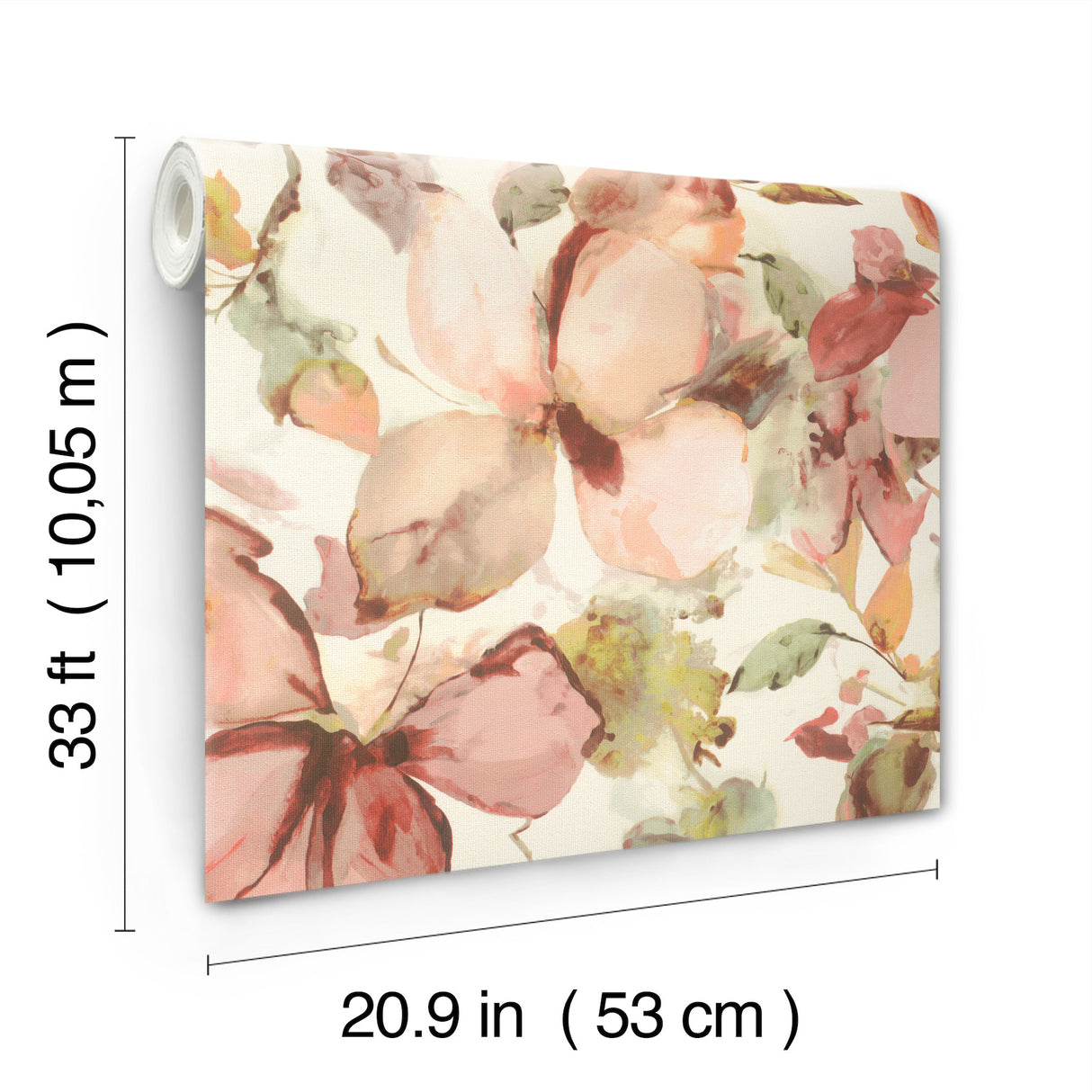 Liliana Pink by A-Street Prints Watercolor Large Scale Airy Feminine Botanical Floral Wallpaper from the Springhill Collection - 4202-481259