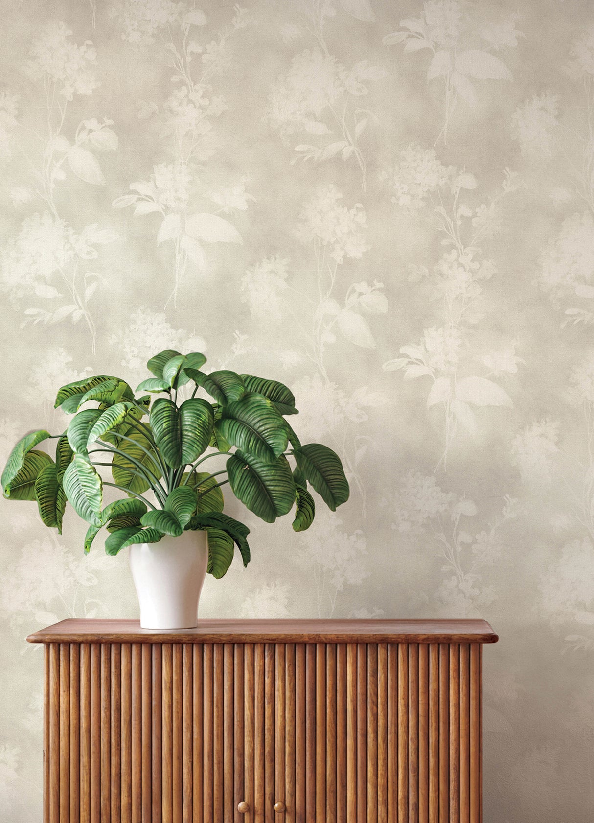 Izara Light Grey Pressed Flower Botanical Farmhouse Silhouette Sidewall Wallpaper by A-Street Prints Springhill Collection - 4202-481457