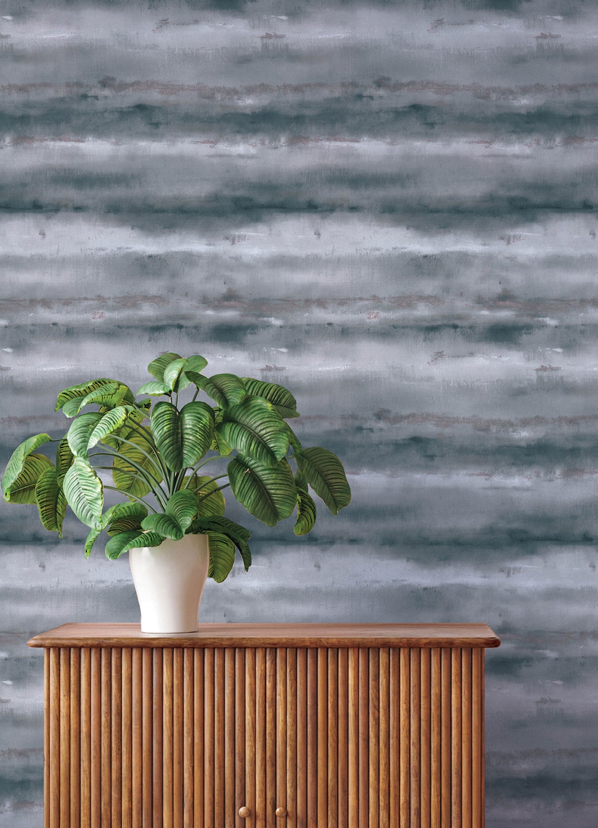 Ayla Indigo Abstract Stripe Metallic Accent Vinyl on Non Woven Wallpaper by A-Street Prints Springhill Collection - 4202-481662