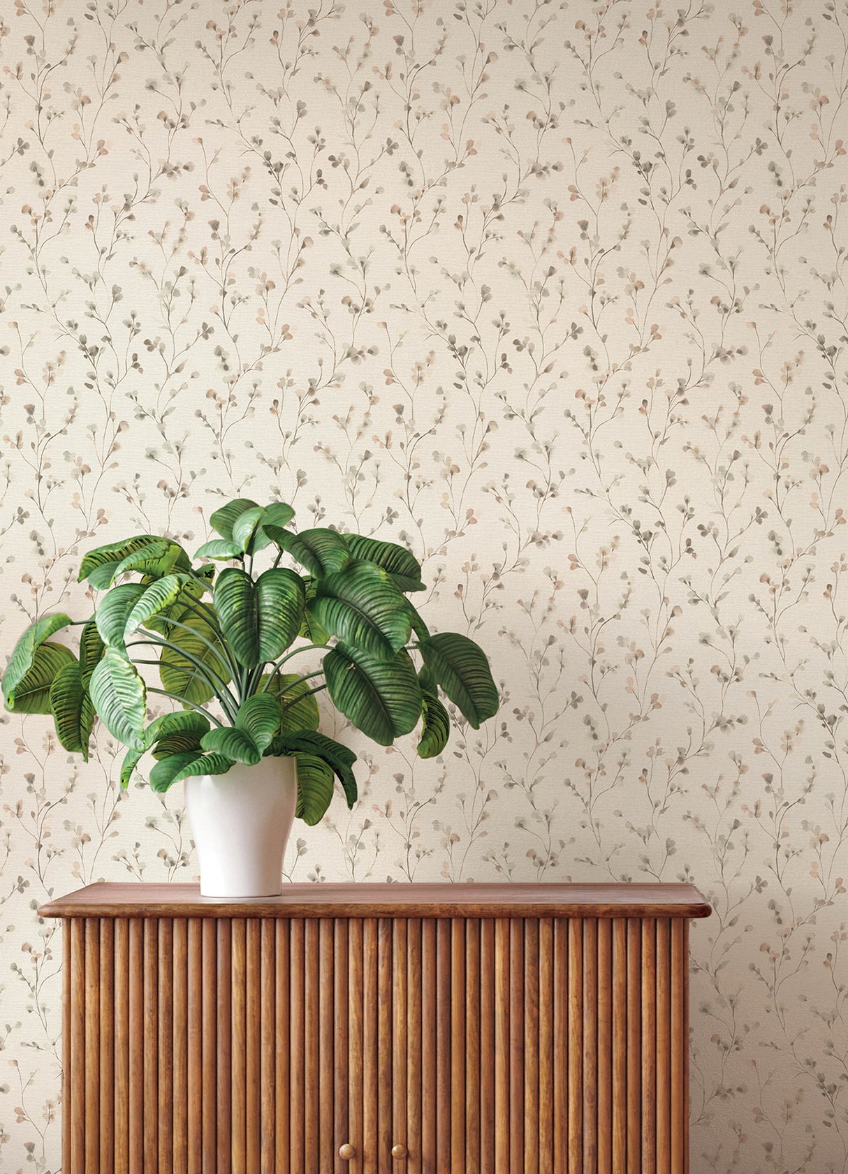 Romy Neutral by A-Street Prints Delicate Springtime Trailing Vine Botanical Unpasted Non-Woven Wallpaper Springhill Collection - 4202-486131