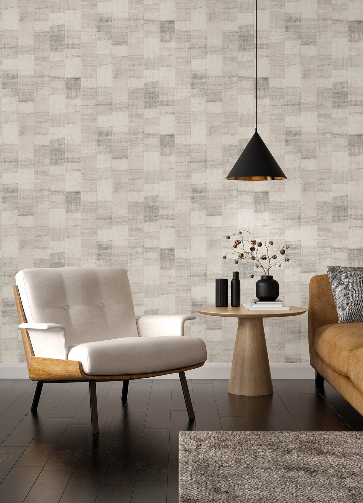 Ivo Grey Block Stripe Wallpaper by A-Street Prints Modern Geometric Neutral Non Woven Unpasted Vinyl Sidewall - 4202-570946