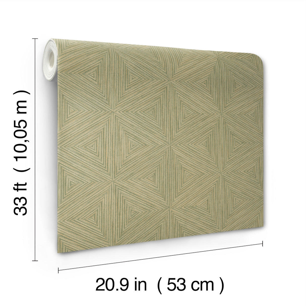 Anara Green Geo Faux Grasscloth Wallpaper by A-Street Prints Modern Geometric Vinyl on Non Woven Backing Sidewall Springhill - 4202-571288