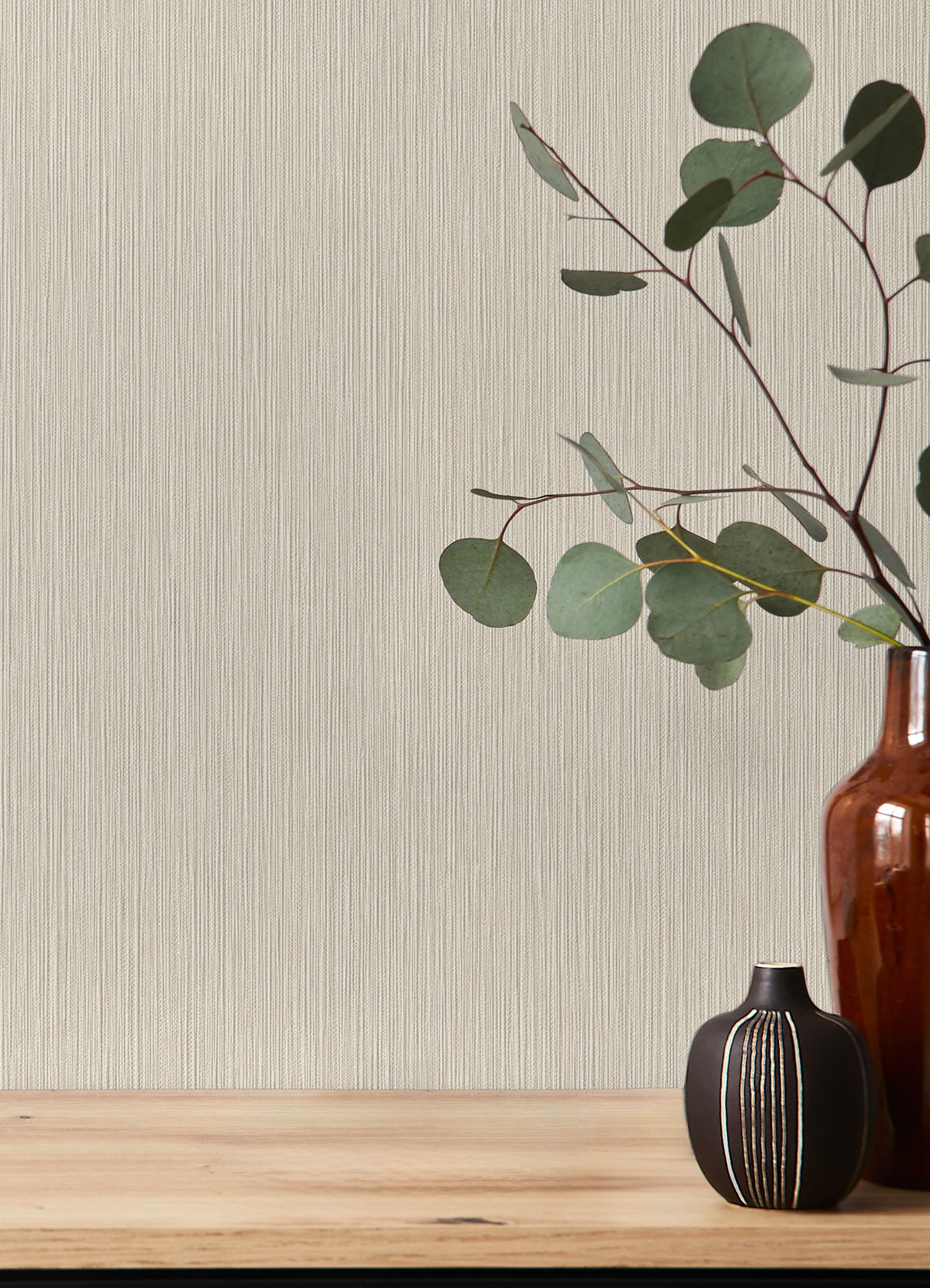Oren Ash by A-Street Prints Shimmering Striations Vinyl on Non Woven Metallic Neutral Transitional Wallpaper - Springhill 4202-844313