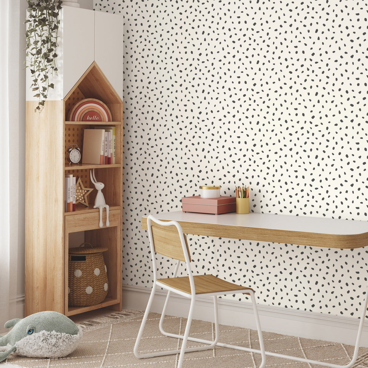 Animal Spots Black by Advantage Polka Dot Wallpaper – Brewster Home Fashions 4203-27542