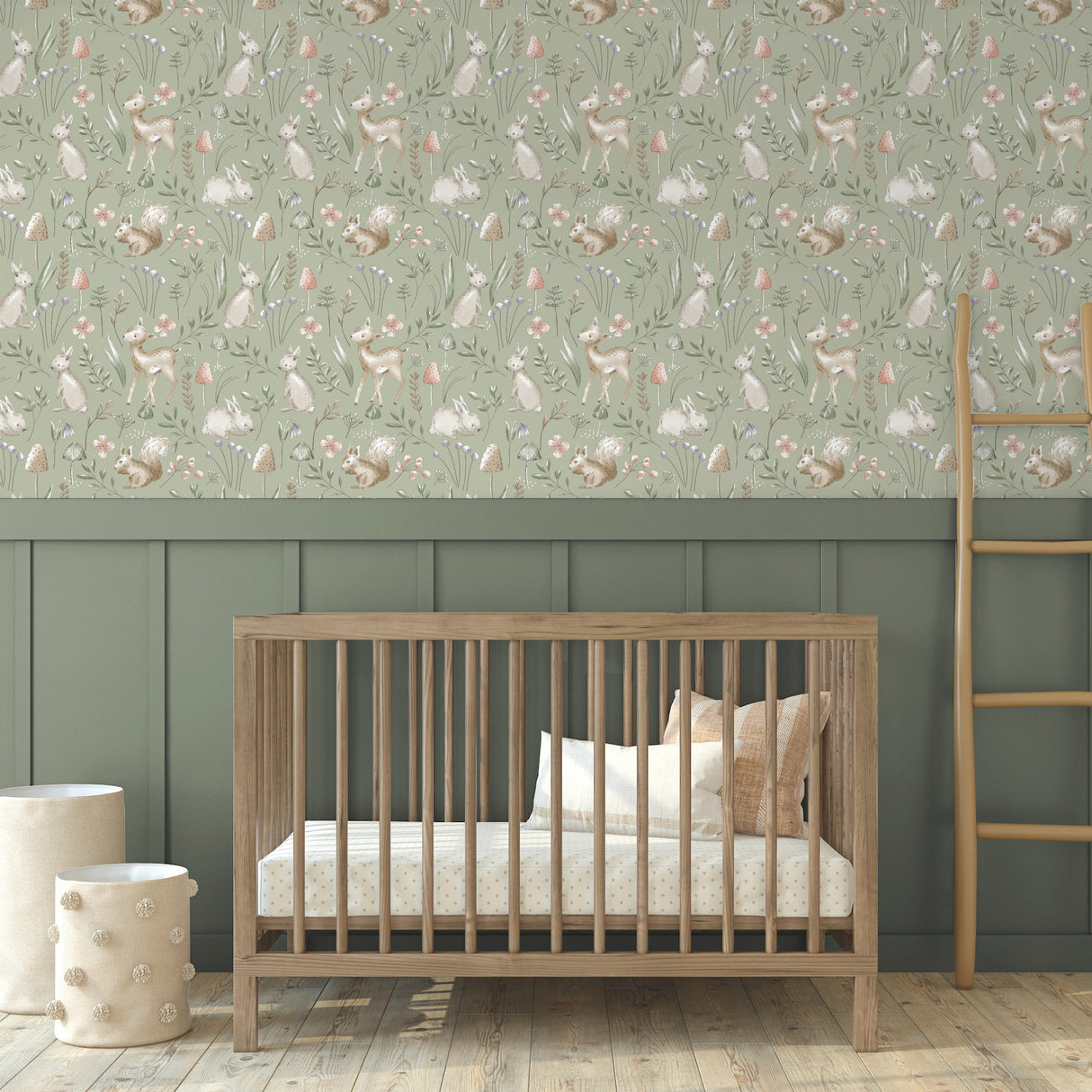 Forest Animals Sage by Advantage Whimsical Wallpaper- Brewster Home Fashions 4203-27547