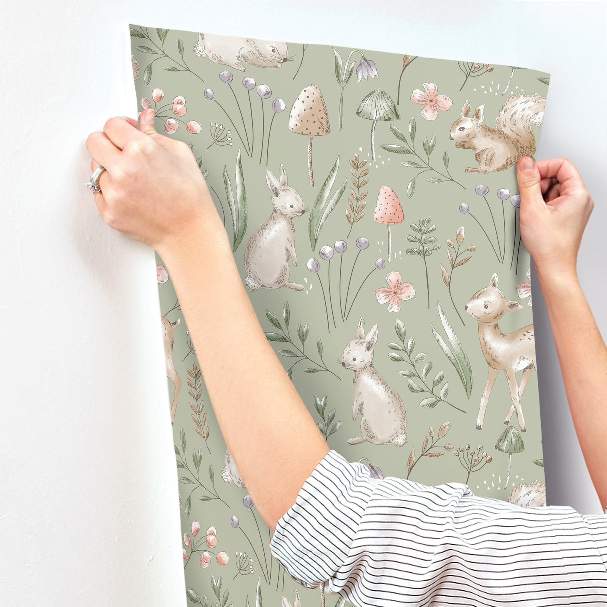 Forest Animals Sage by Advantage Whimsical Wallpaper- Brewster Home Fashions 4203-27547