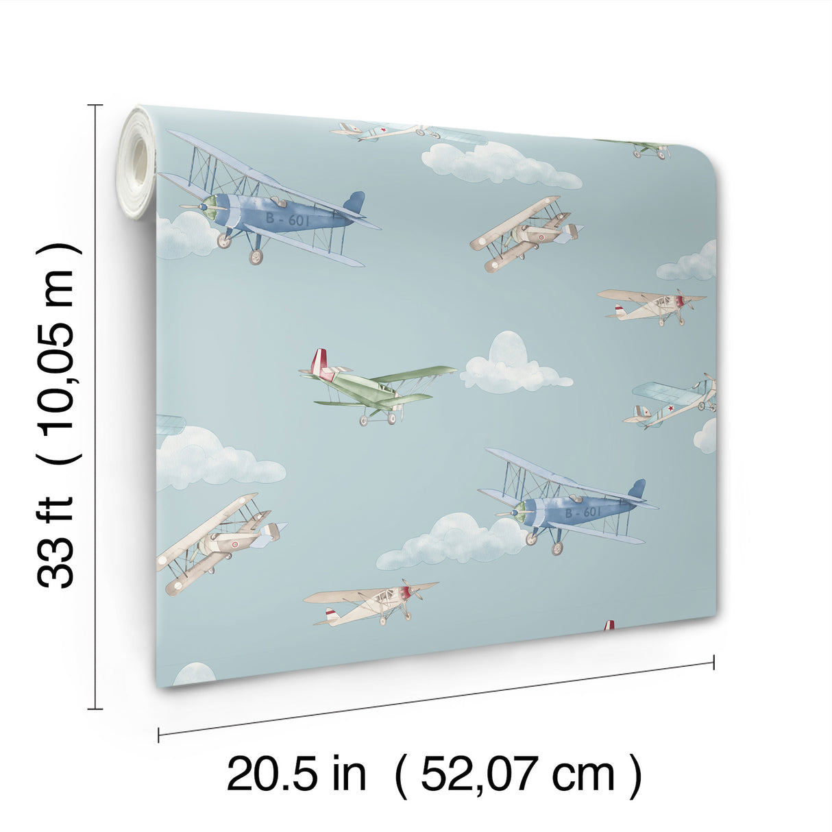 Aeroplanes Blue Skies by Advantage Transportation Kids Wallpaper – Brewster 4203-27548