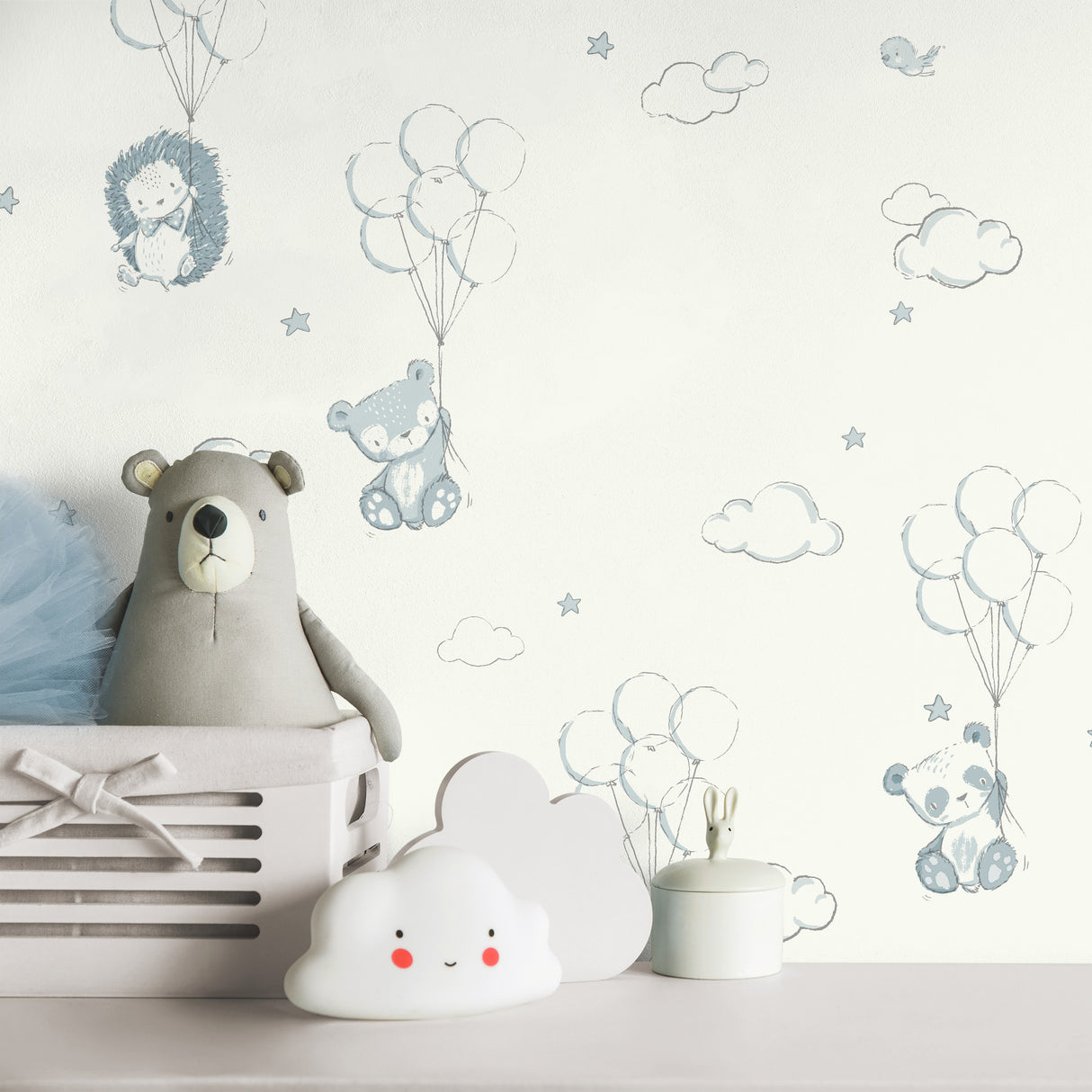 Floating Balloons Light Blue by Advantage Animal Wallpaper – Brewster Home Fashions 4203-27554